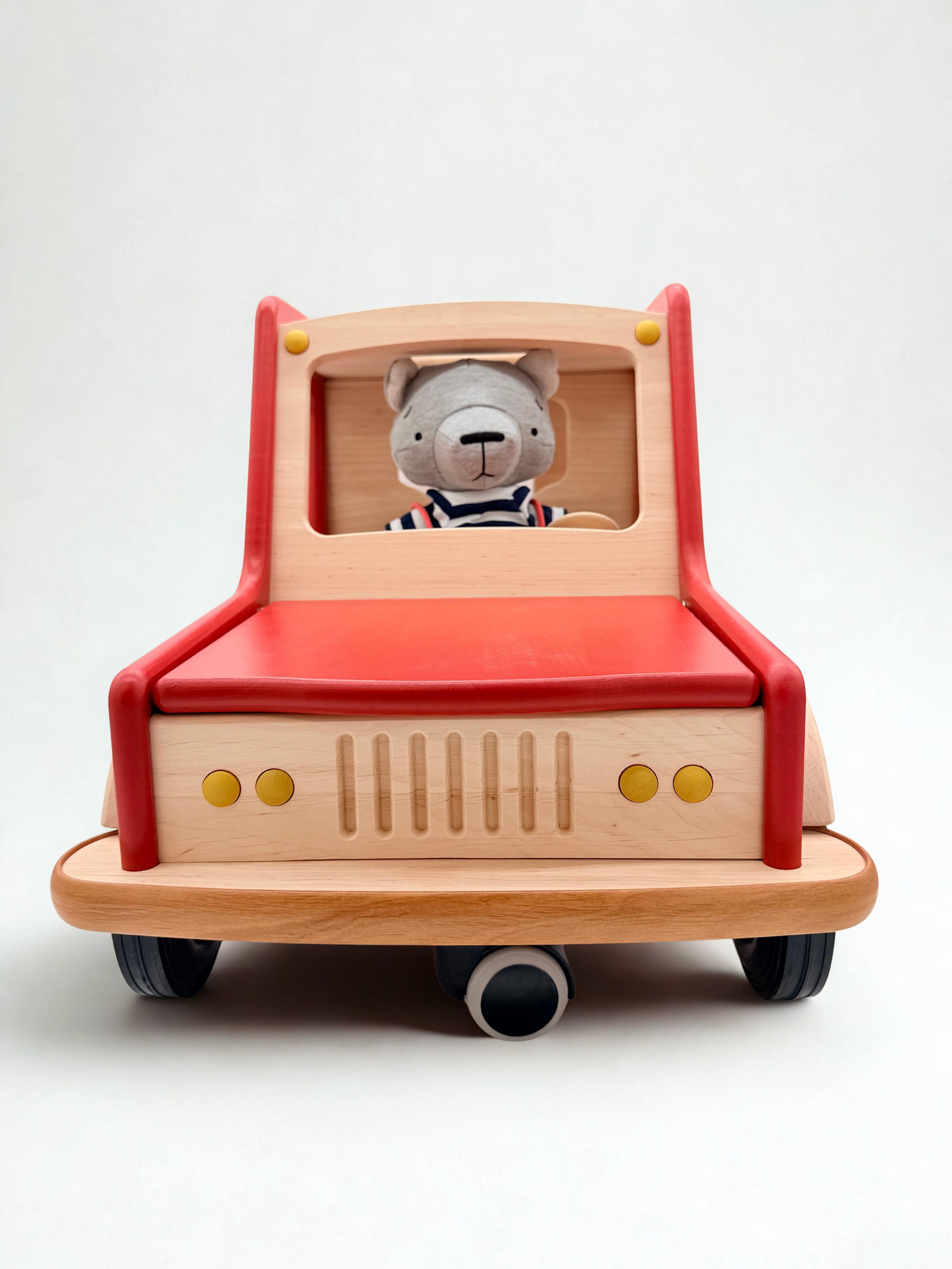 Large Wooden Off-Road Car - Red