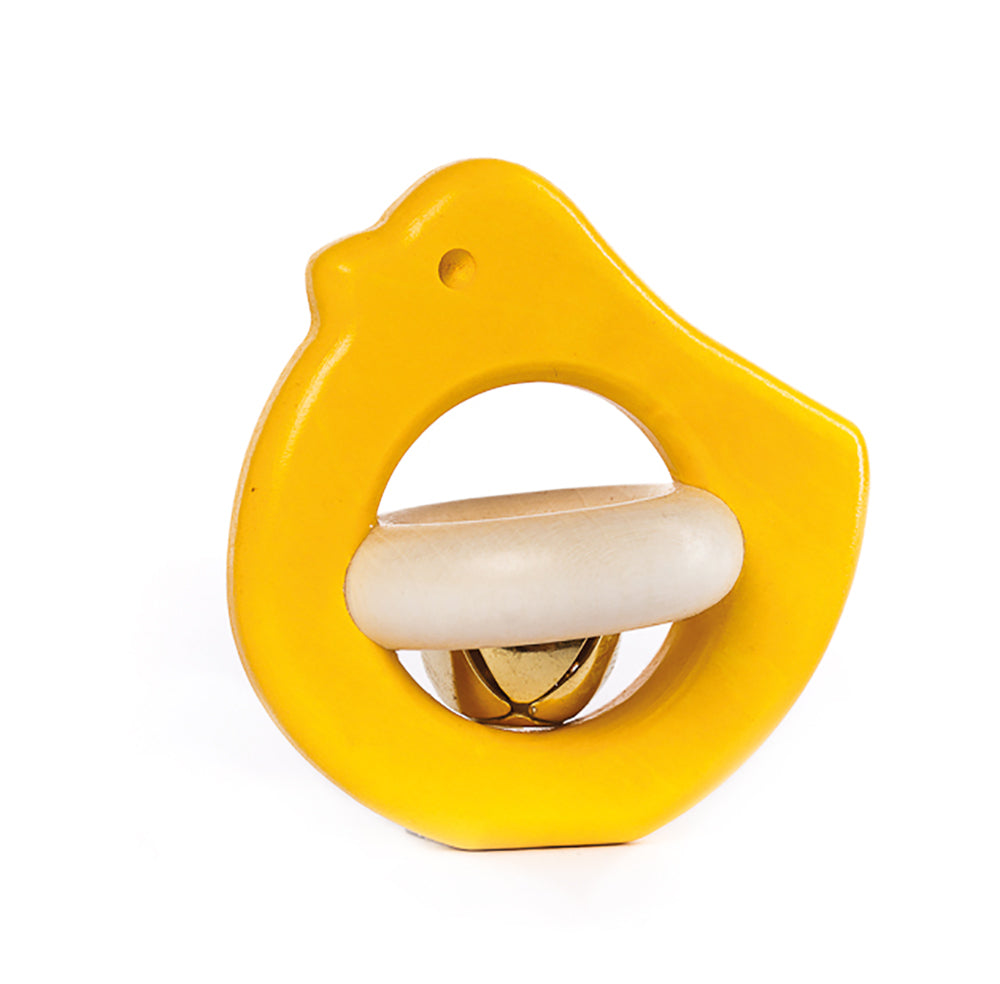 Wooden Rattle & Teether - Bird with Bell