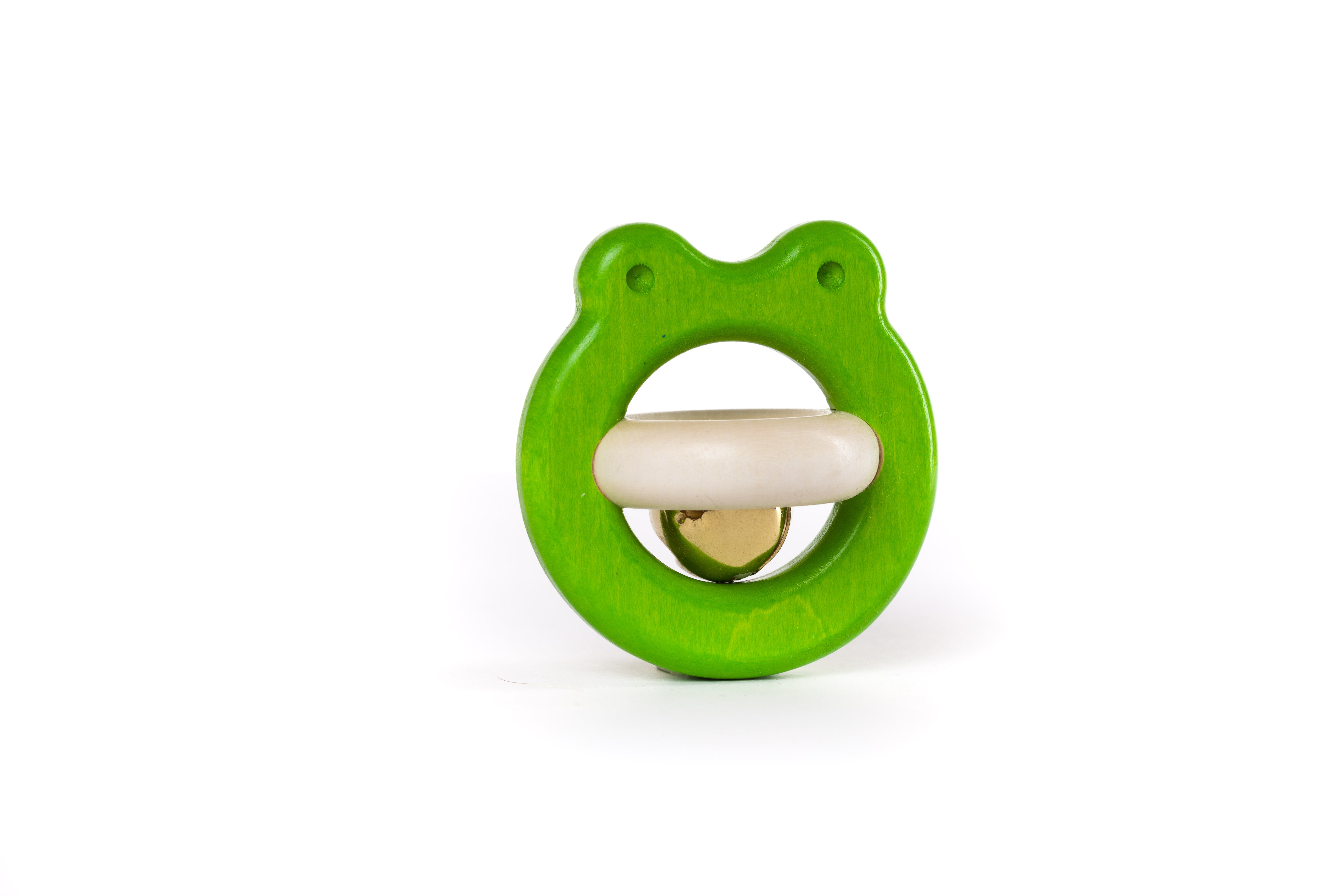 Wooden Rattle & Teether - Frog with Bell