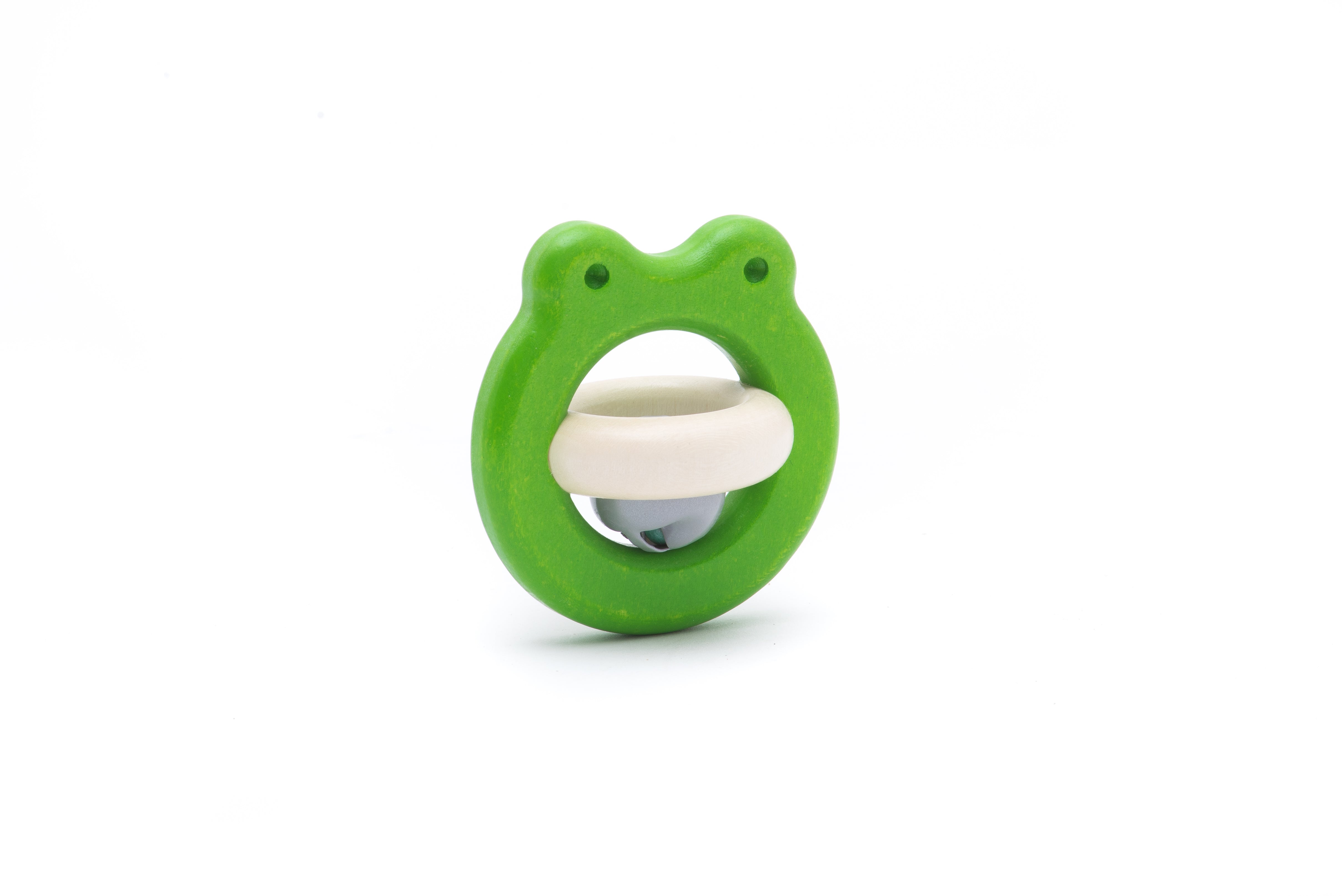 Wooden Rattle & Teether - Frog with Bell