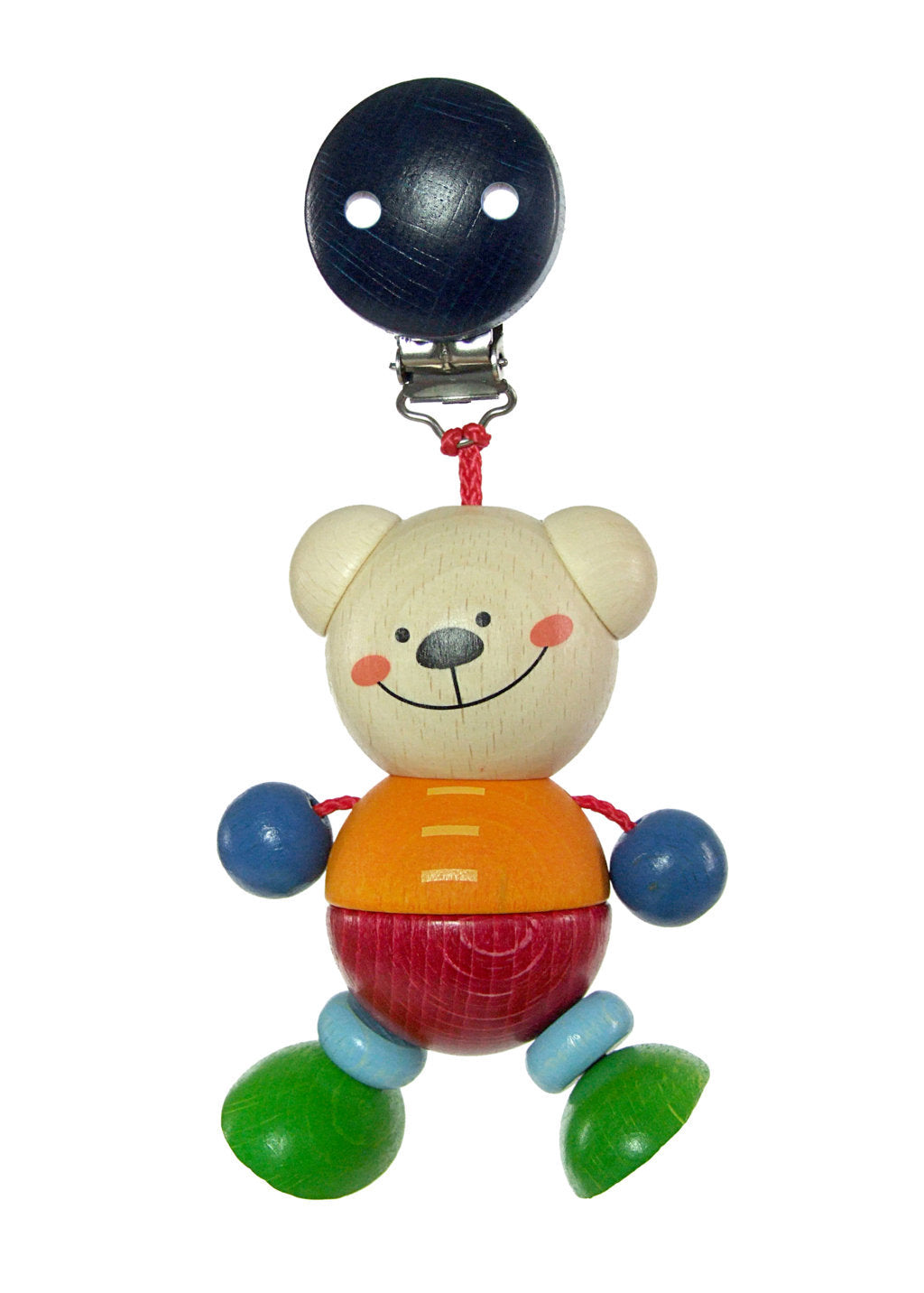 Clip - Wooden Figure - Bear Henry, Multicolour