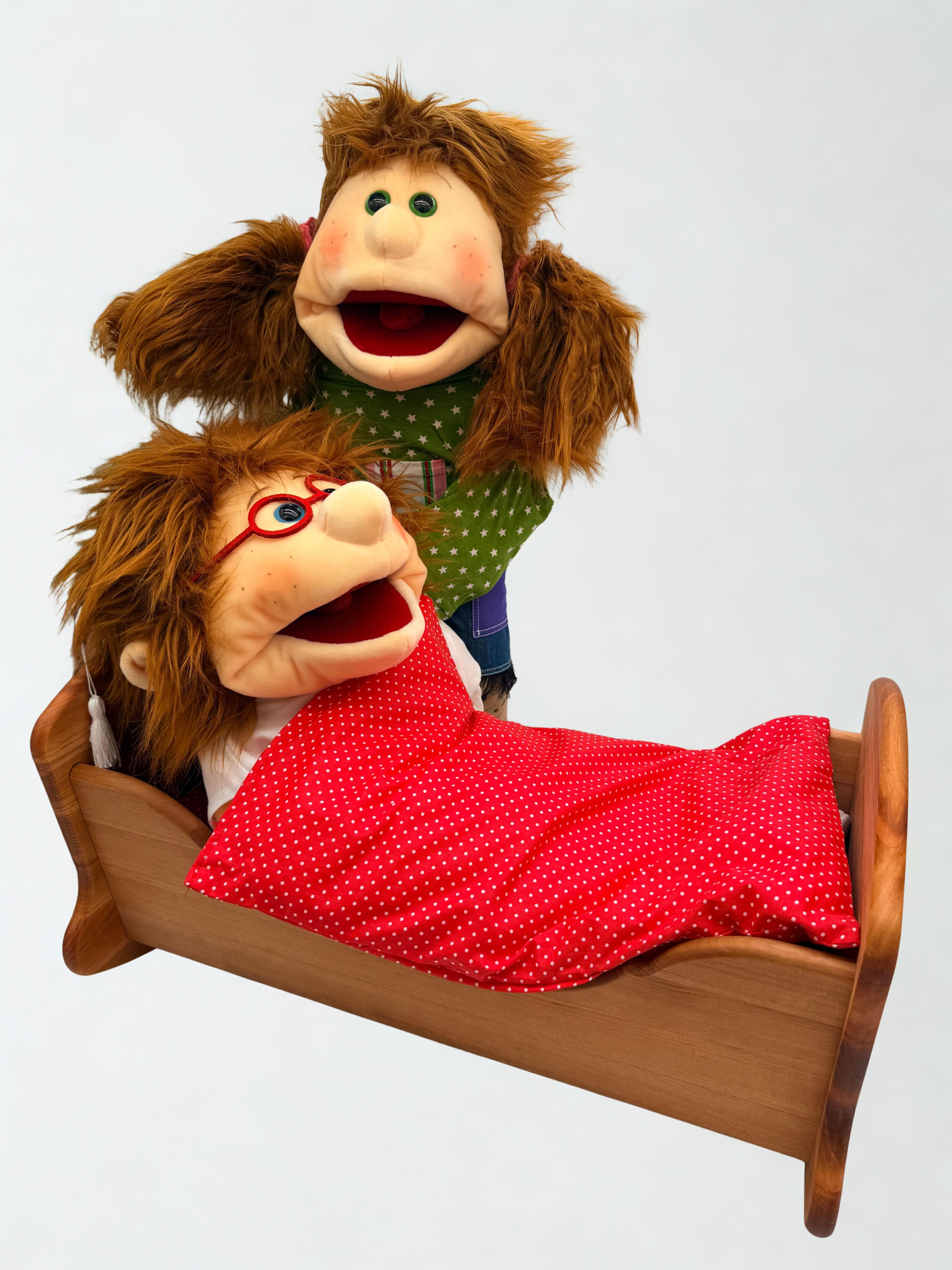 Wooden Cradle with Bedding