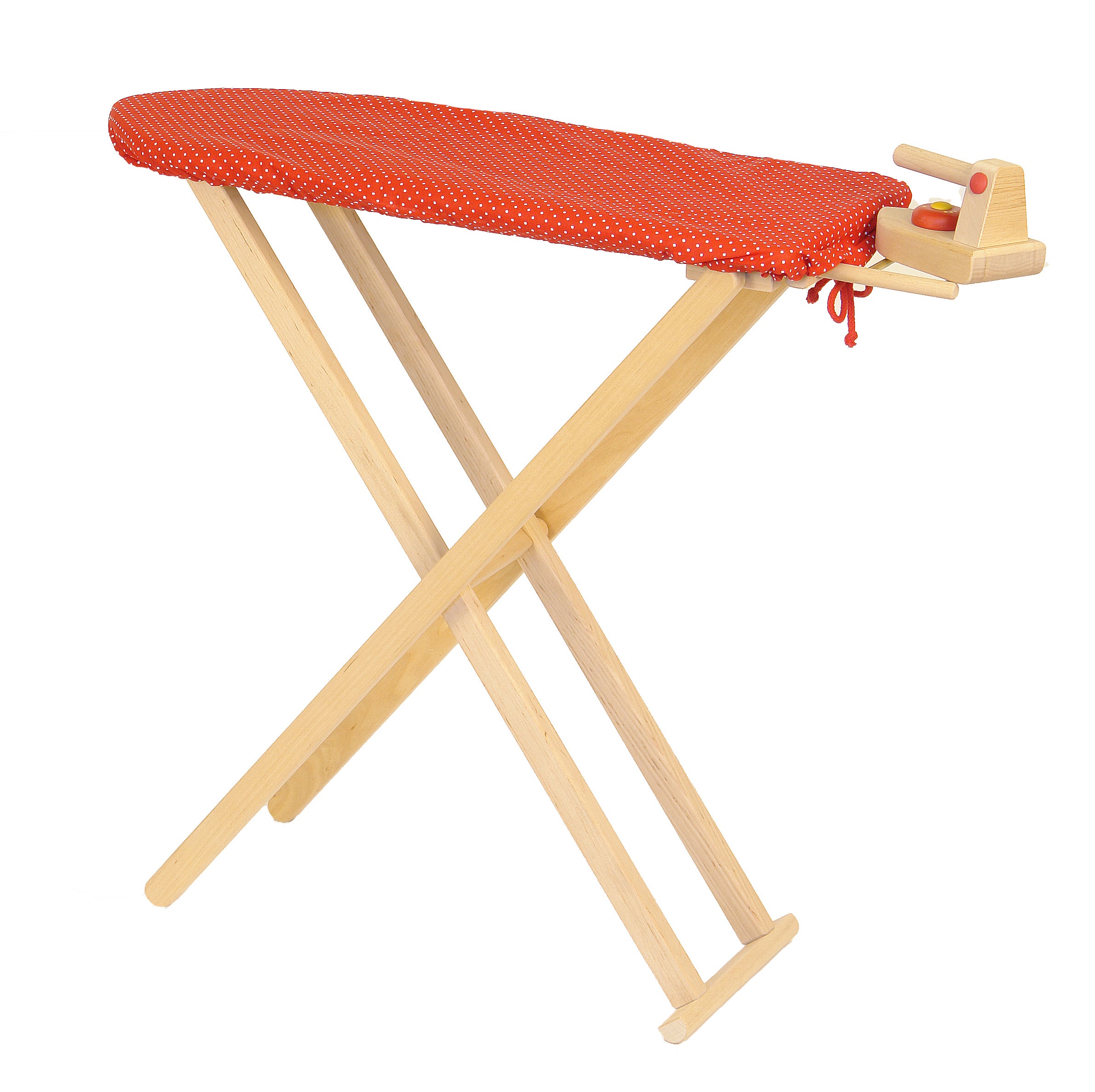 Wooden Ironing Board with Iron