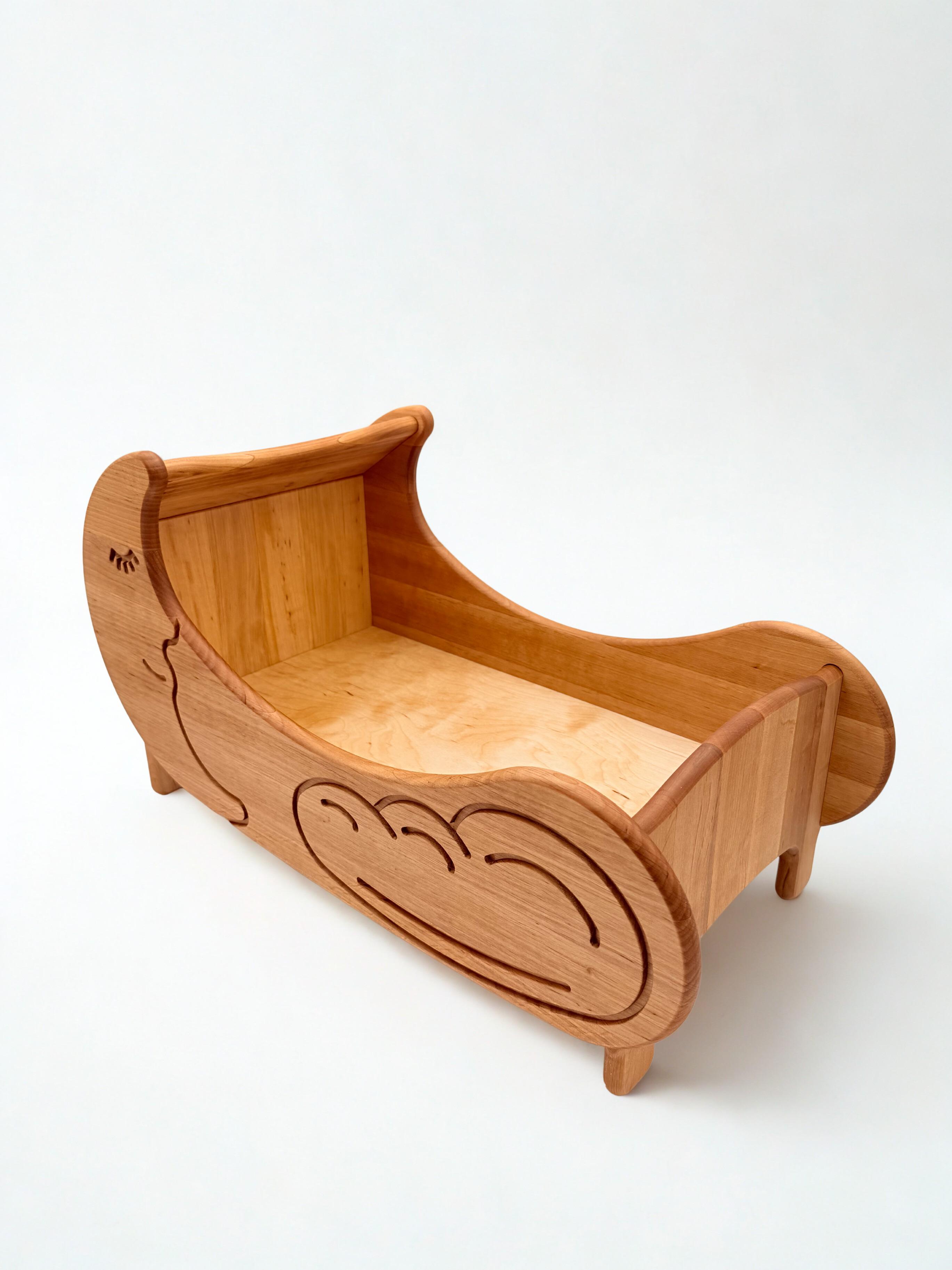Wooden Magic Doll's Bed with Bedding