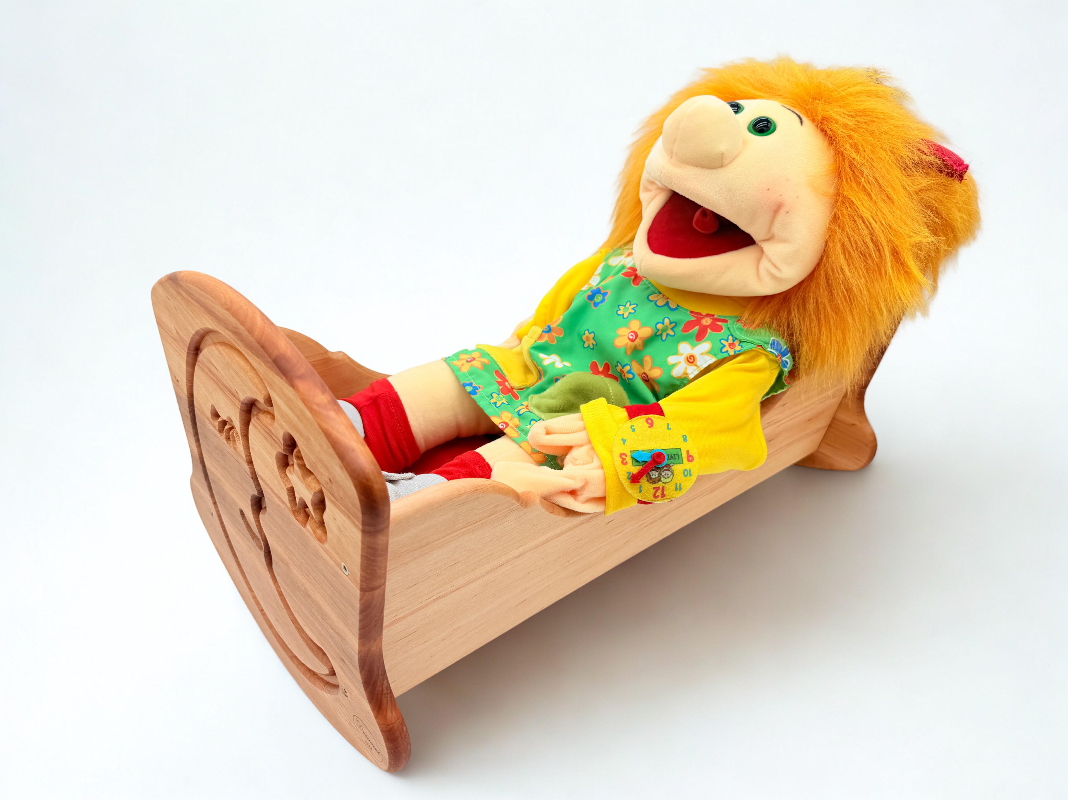 Wooden Cradle with Bedding
