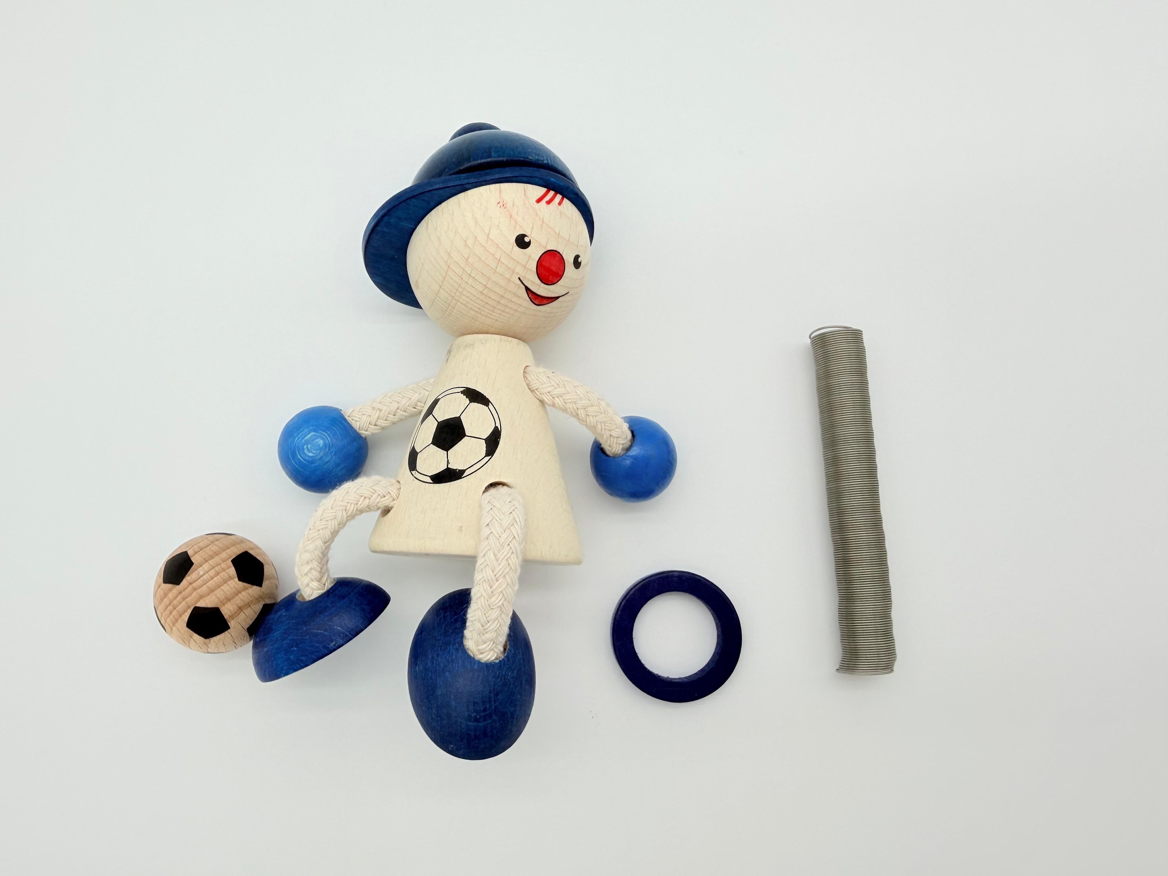 Wooden Swinging Figure - Soccer Player
