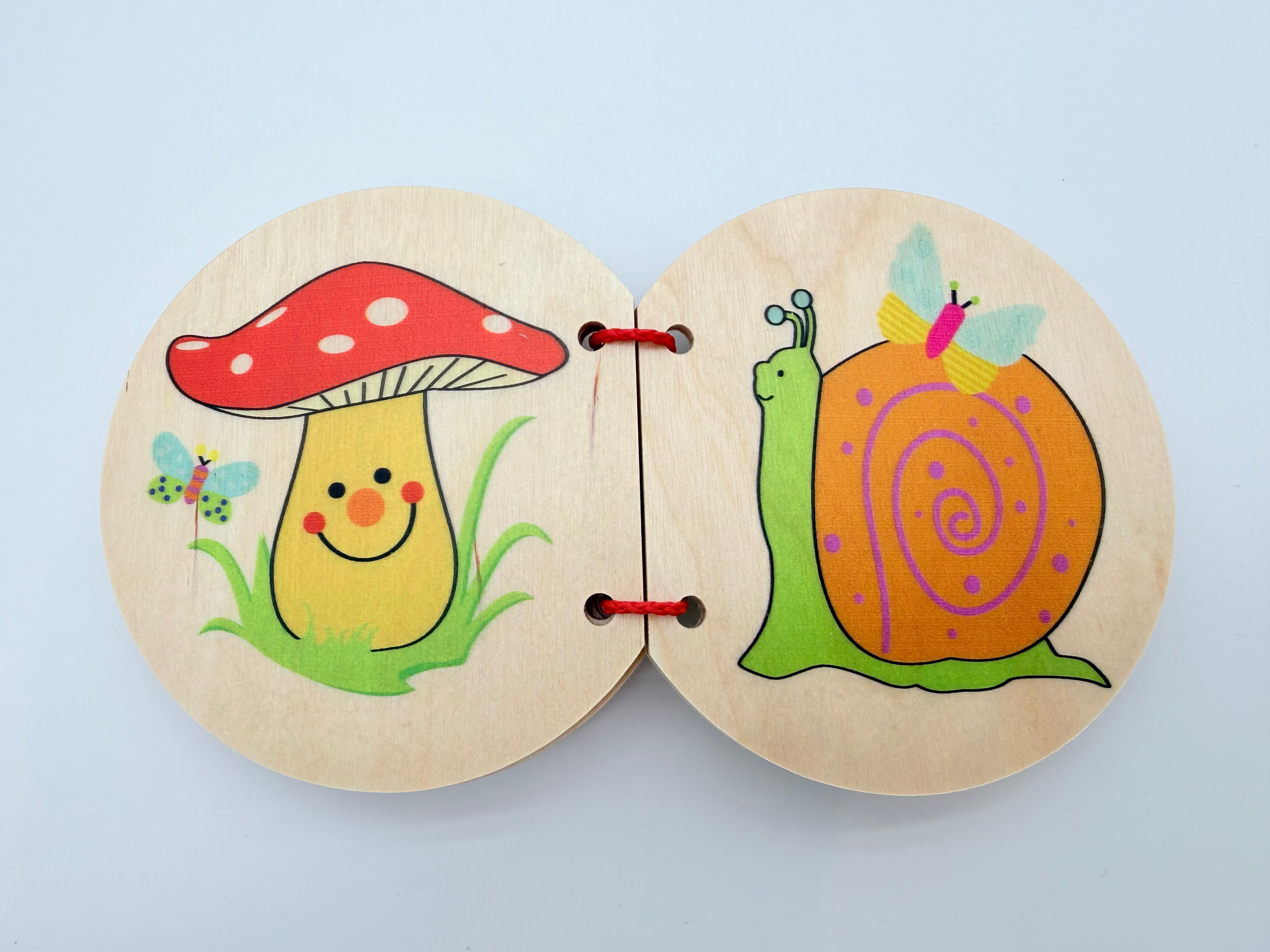 Wooden Book 9cm x 8cm - Spring