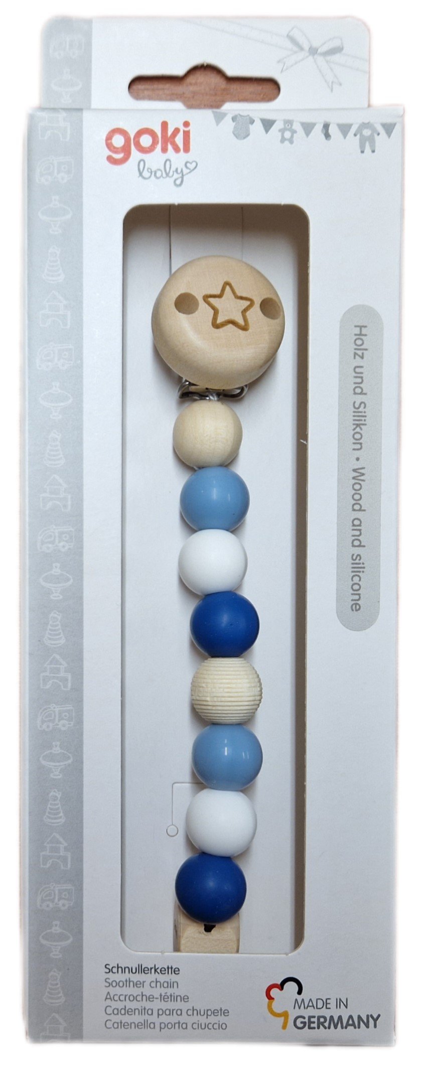 Baby Pacifier/Dummy/Soother Chain - Star - Blue