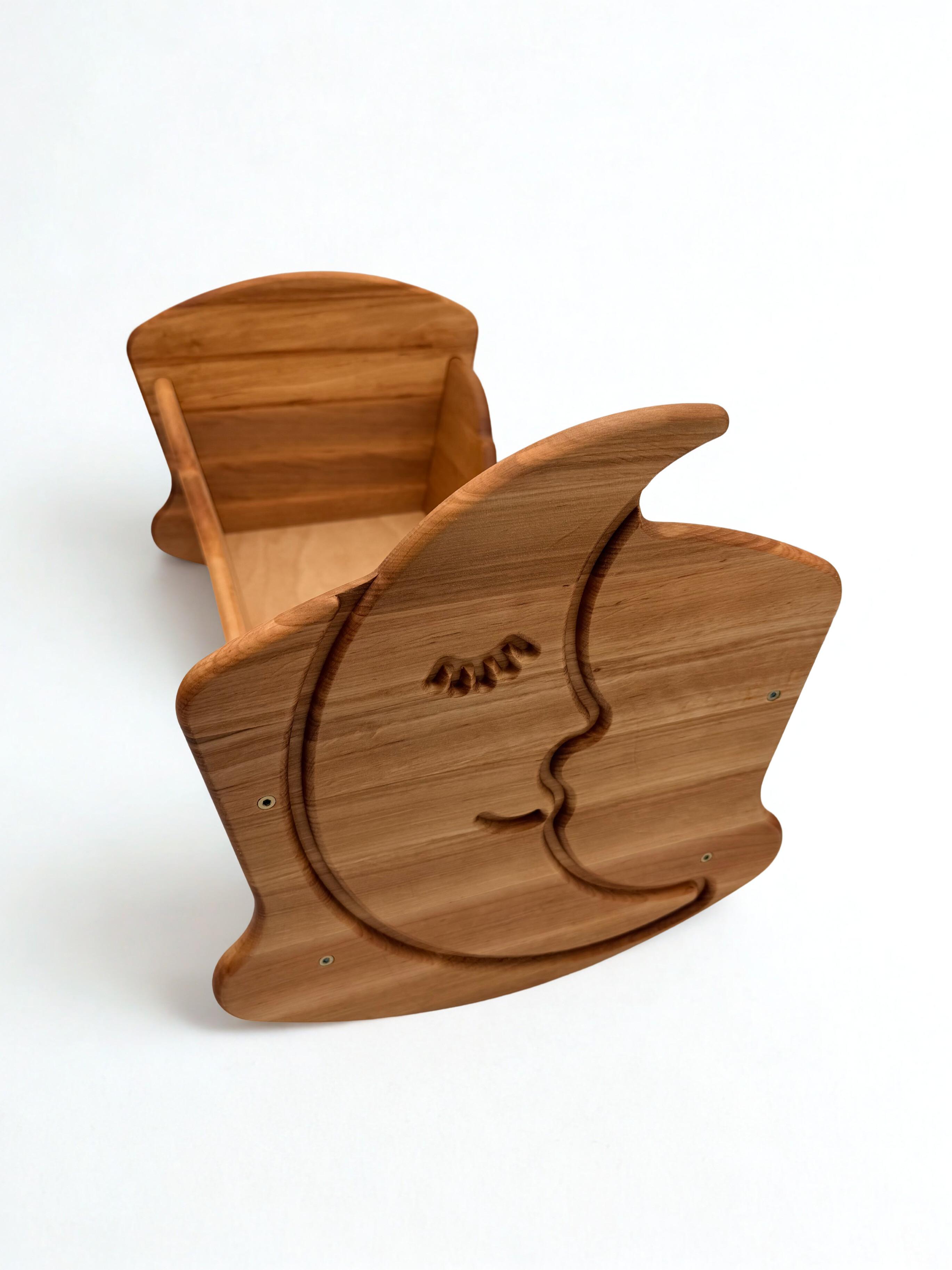 Wooden Cradle with Bedding