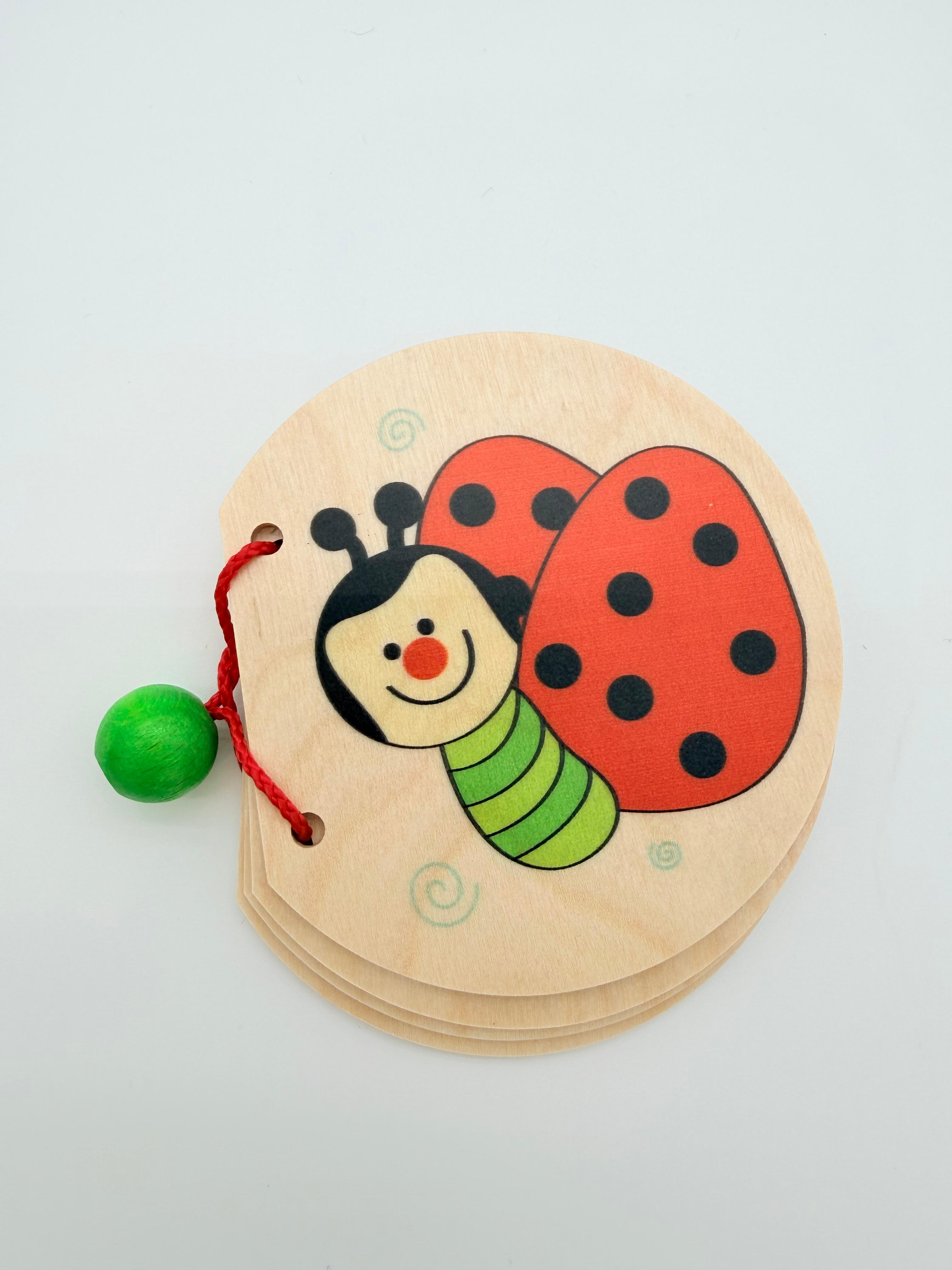 Wooden Book 9cm x 8cm - Spring