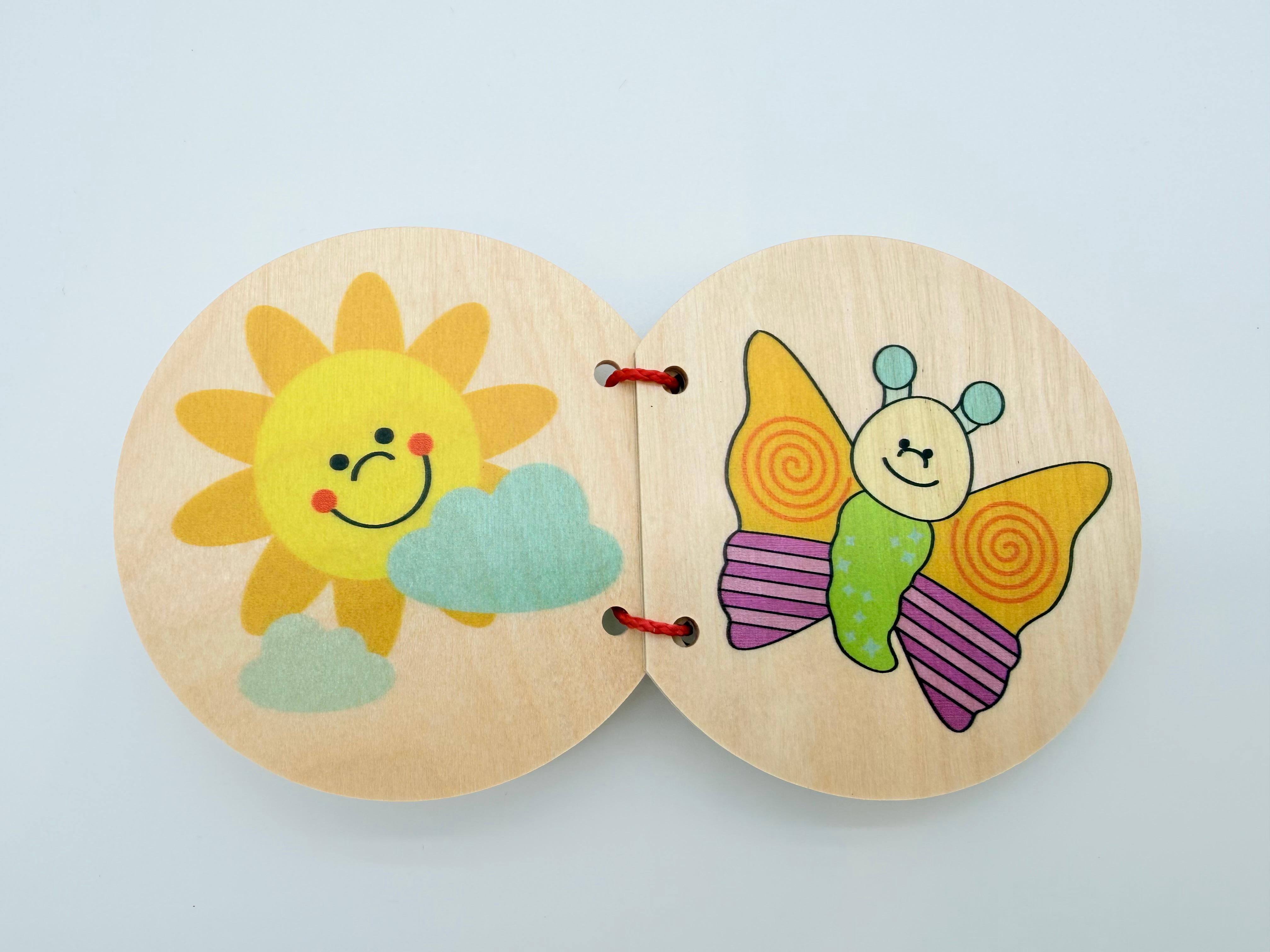 Wooden Book 9cm x 8cm - Spring
