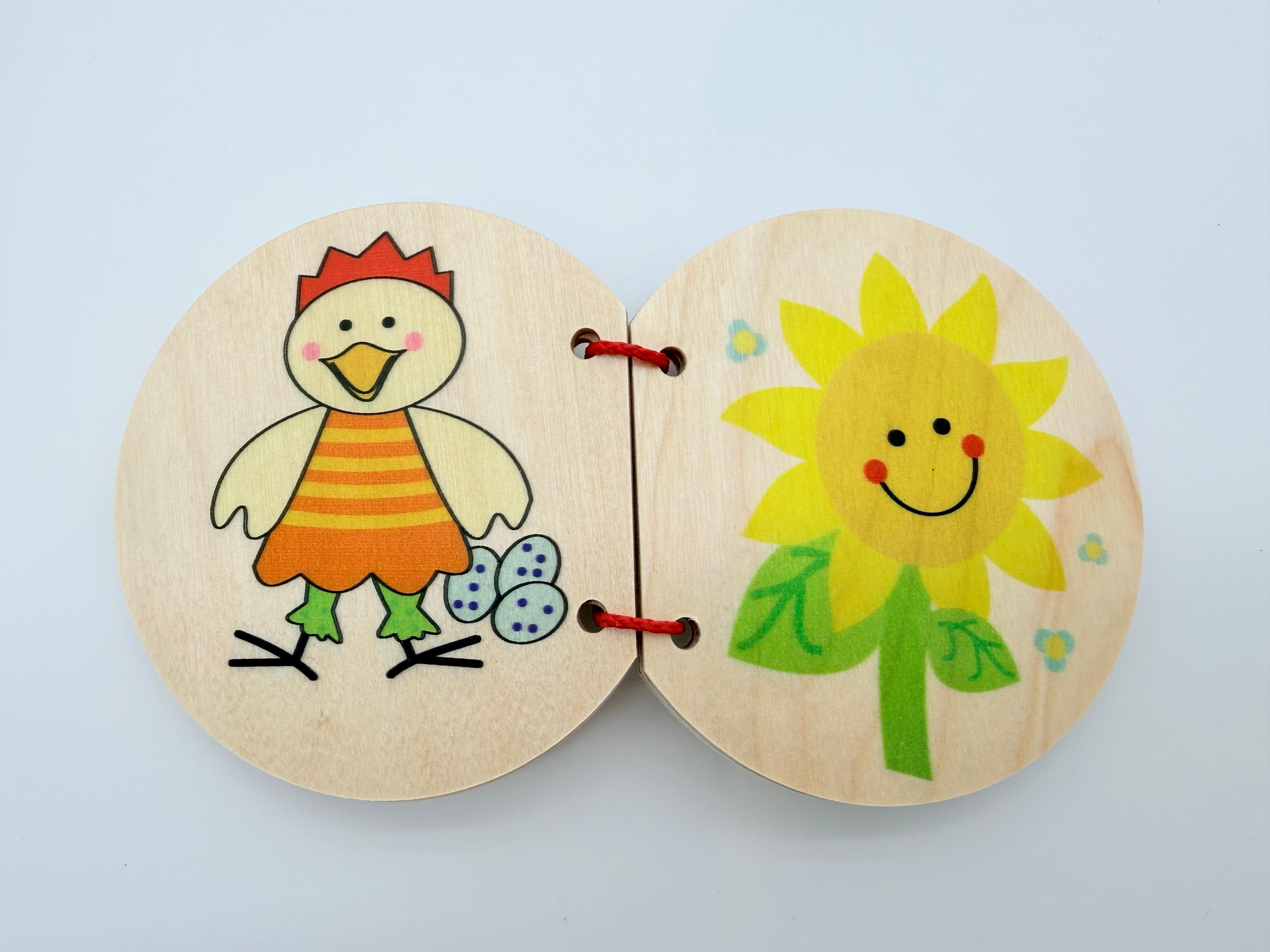 Wooden Book 9cm x 8cm - Spring