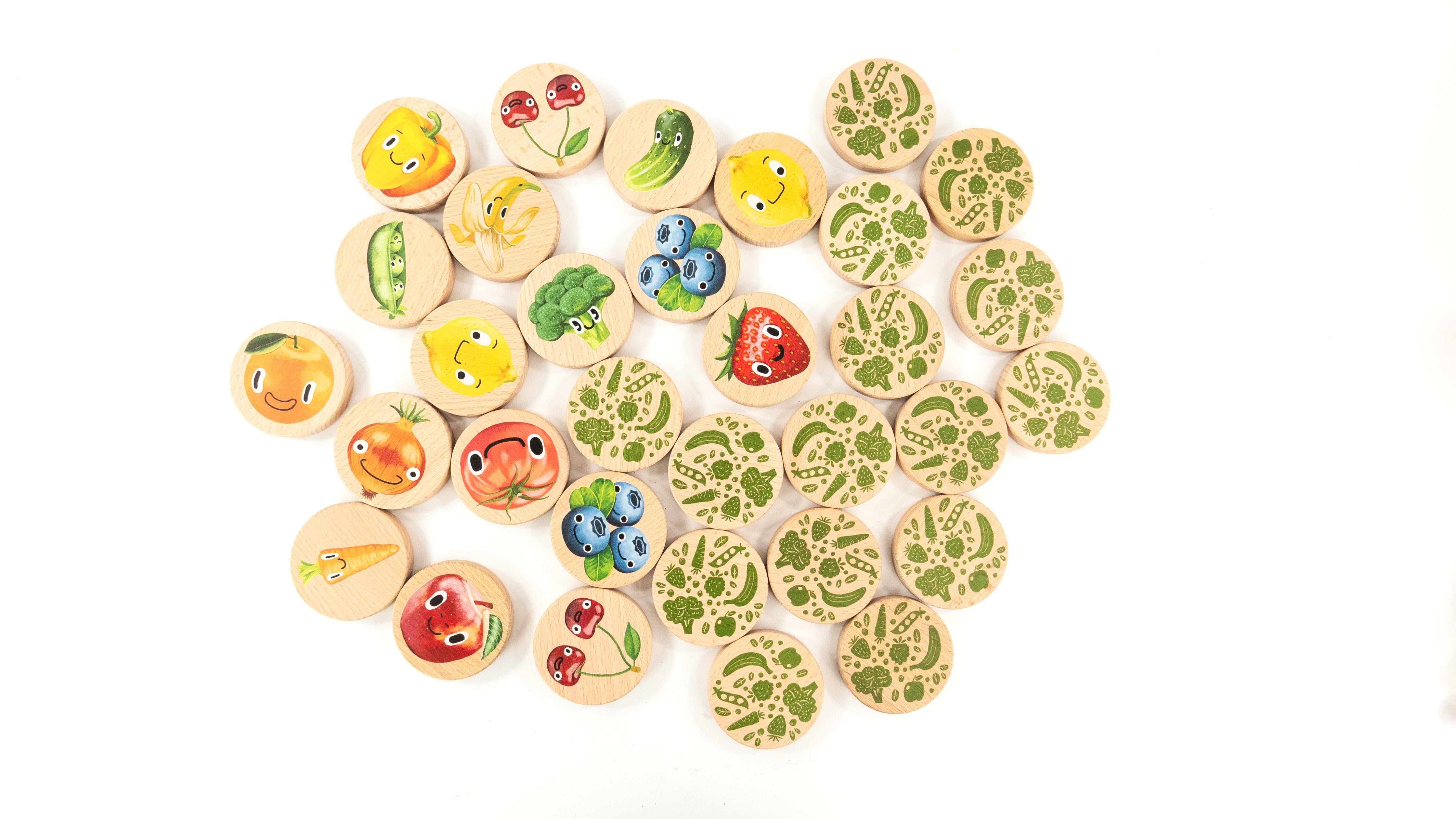 Wooden Memory Game - Memo Fruits & Veggies