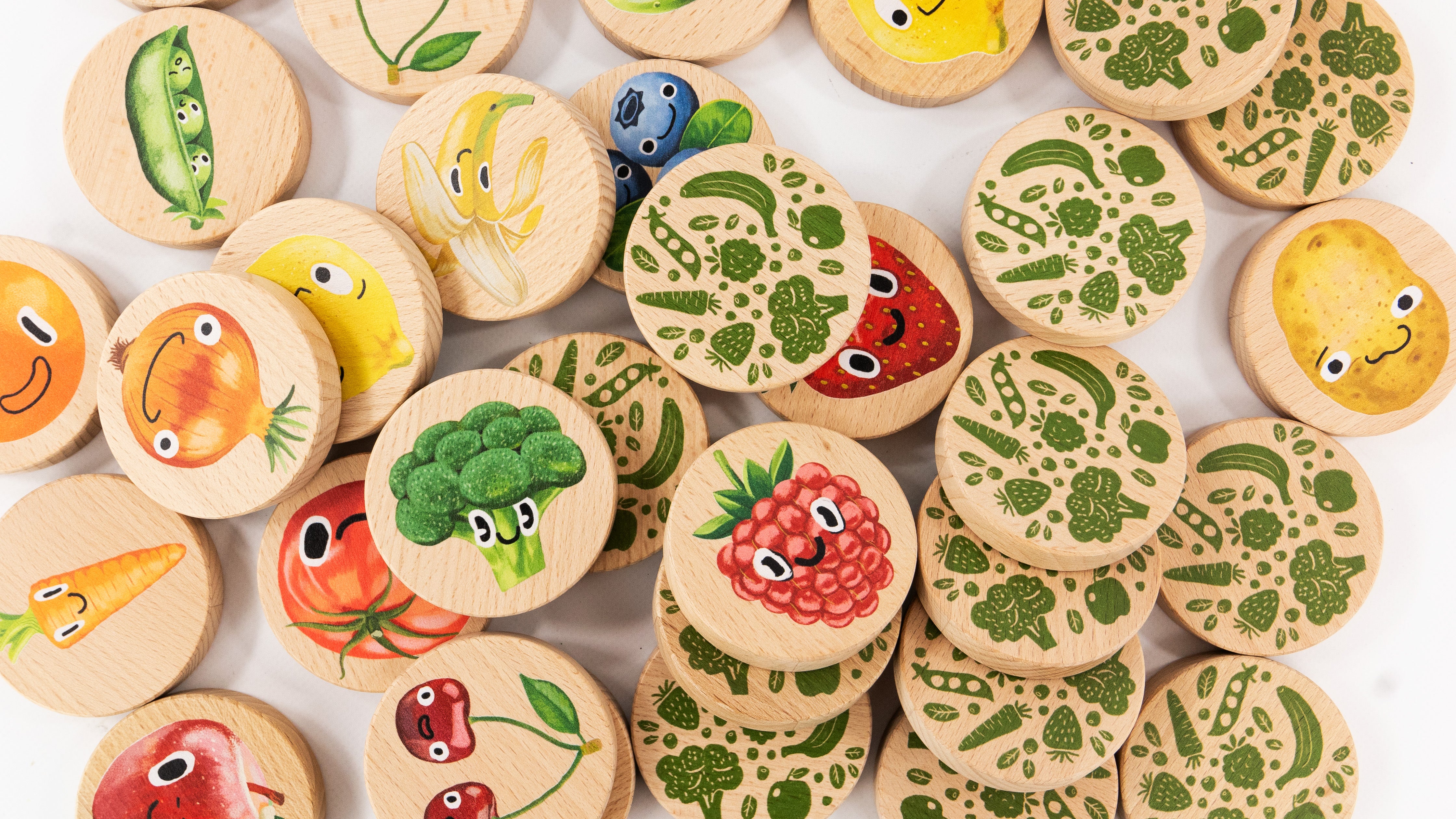 Wooden Memory Game - Memo Fruits & Veggies