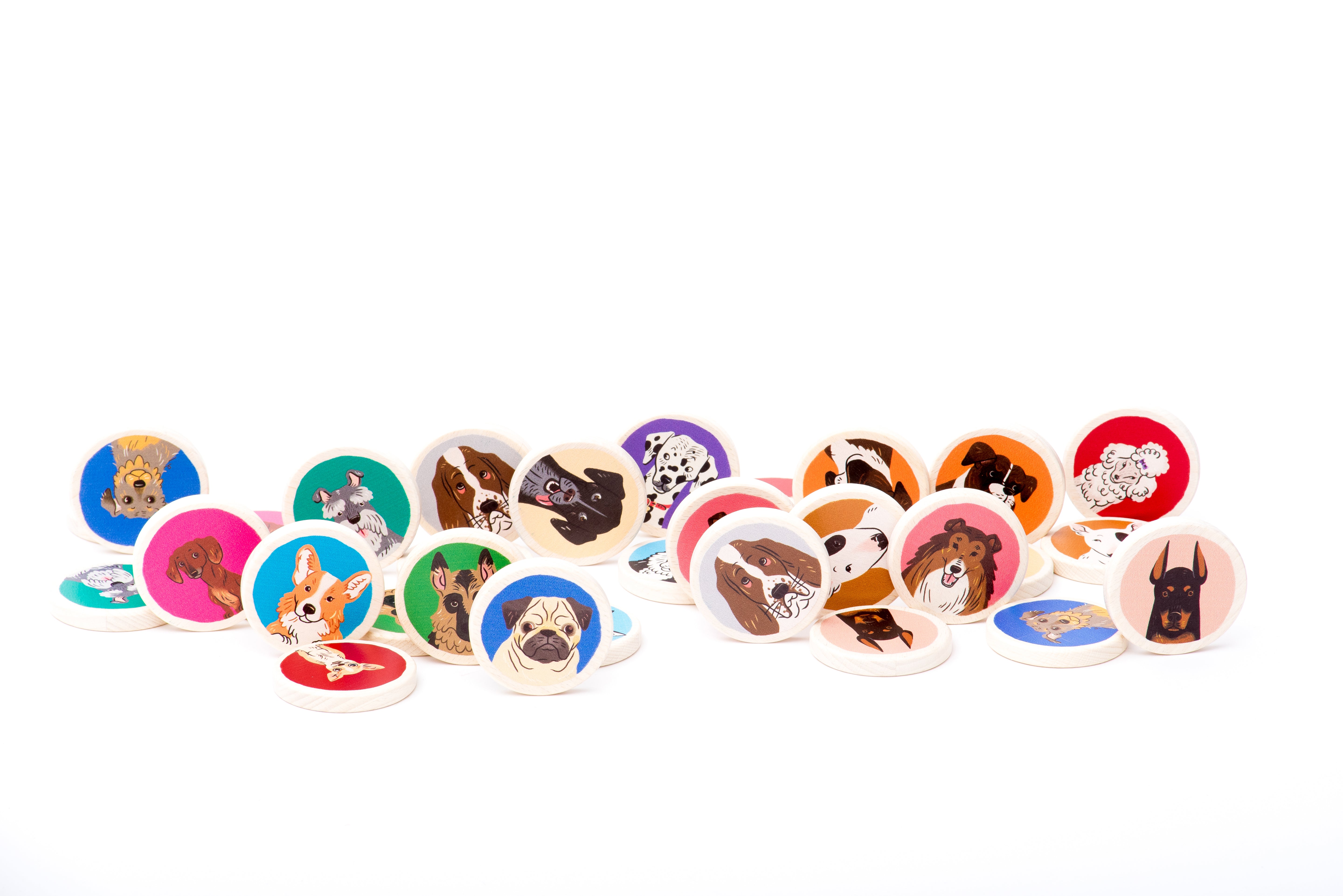 Wooden Memory Game - Memo Dogs