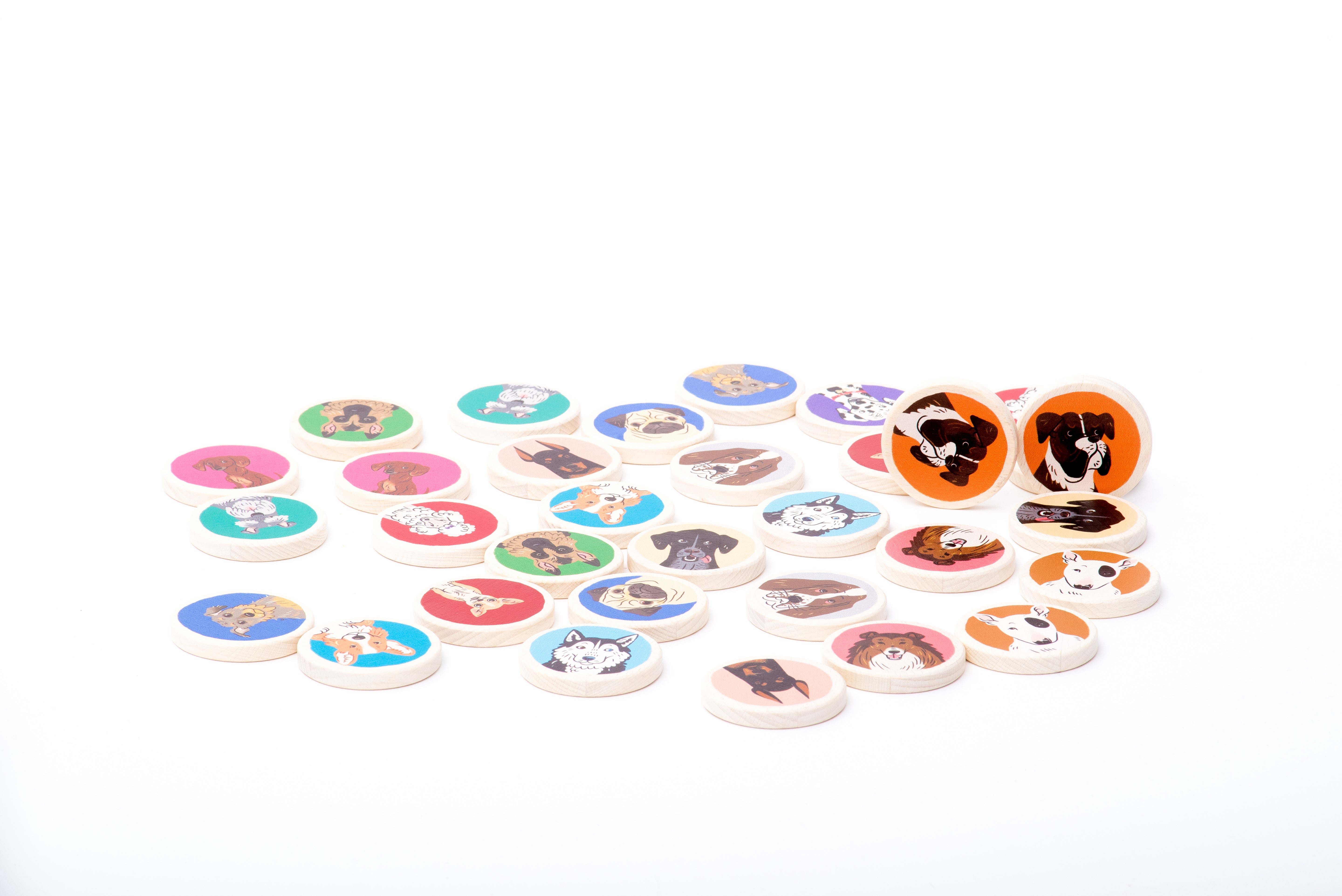 Wooden Memory Game - Memo Dogs