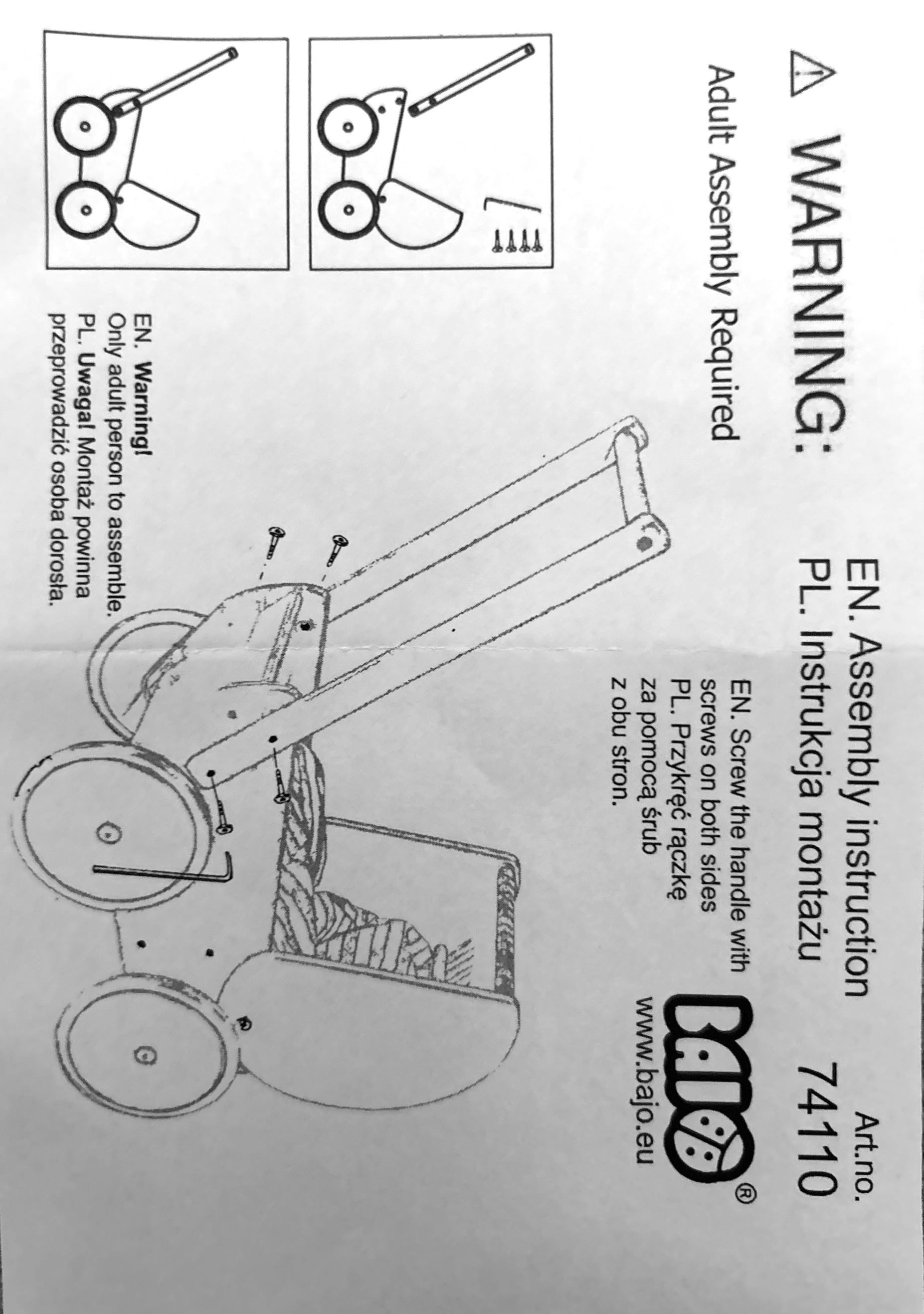 Wooden Doll's Stroller / Pram