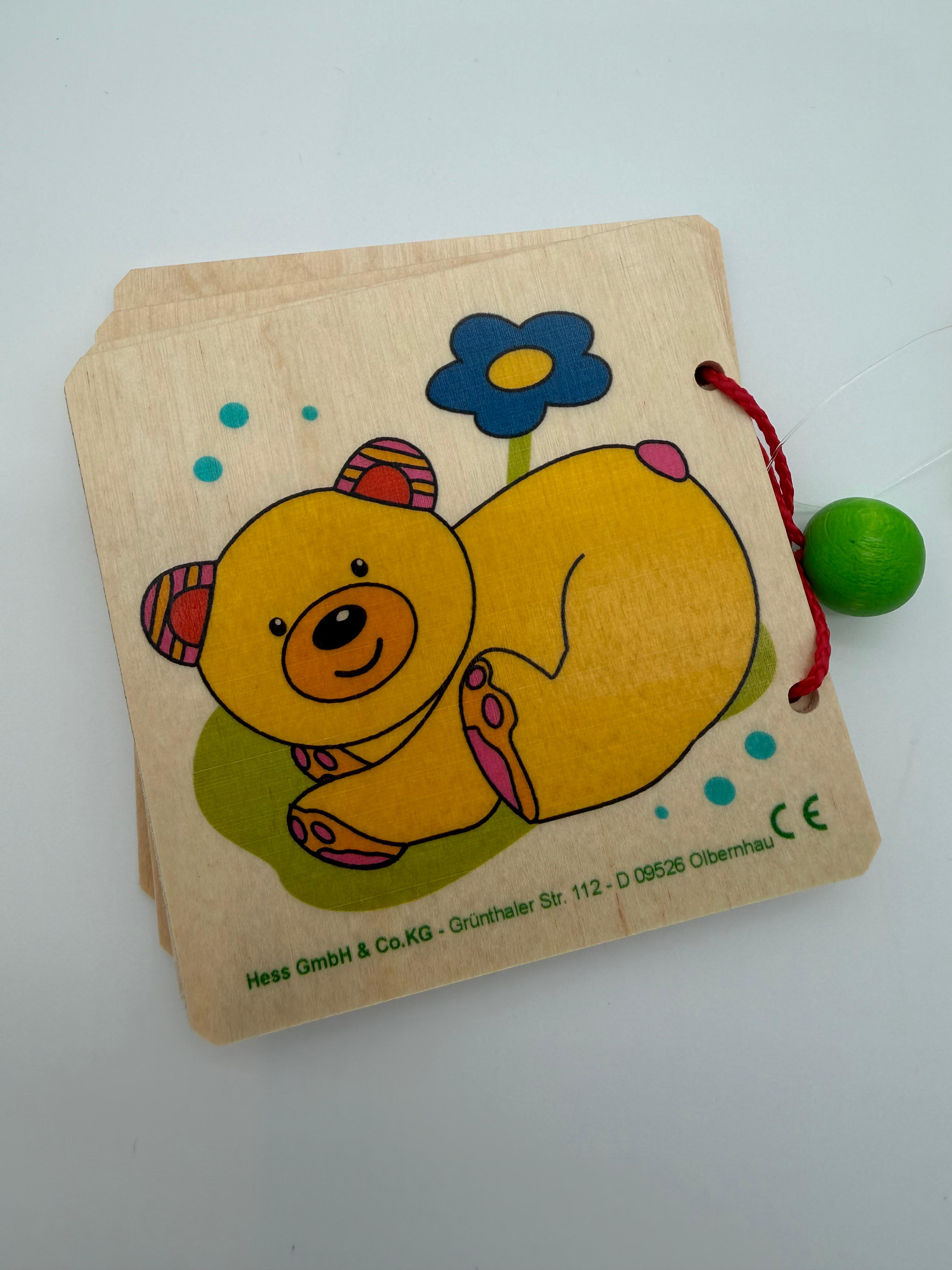 Wooden Book 9cm x 9cm - Animals