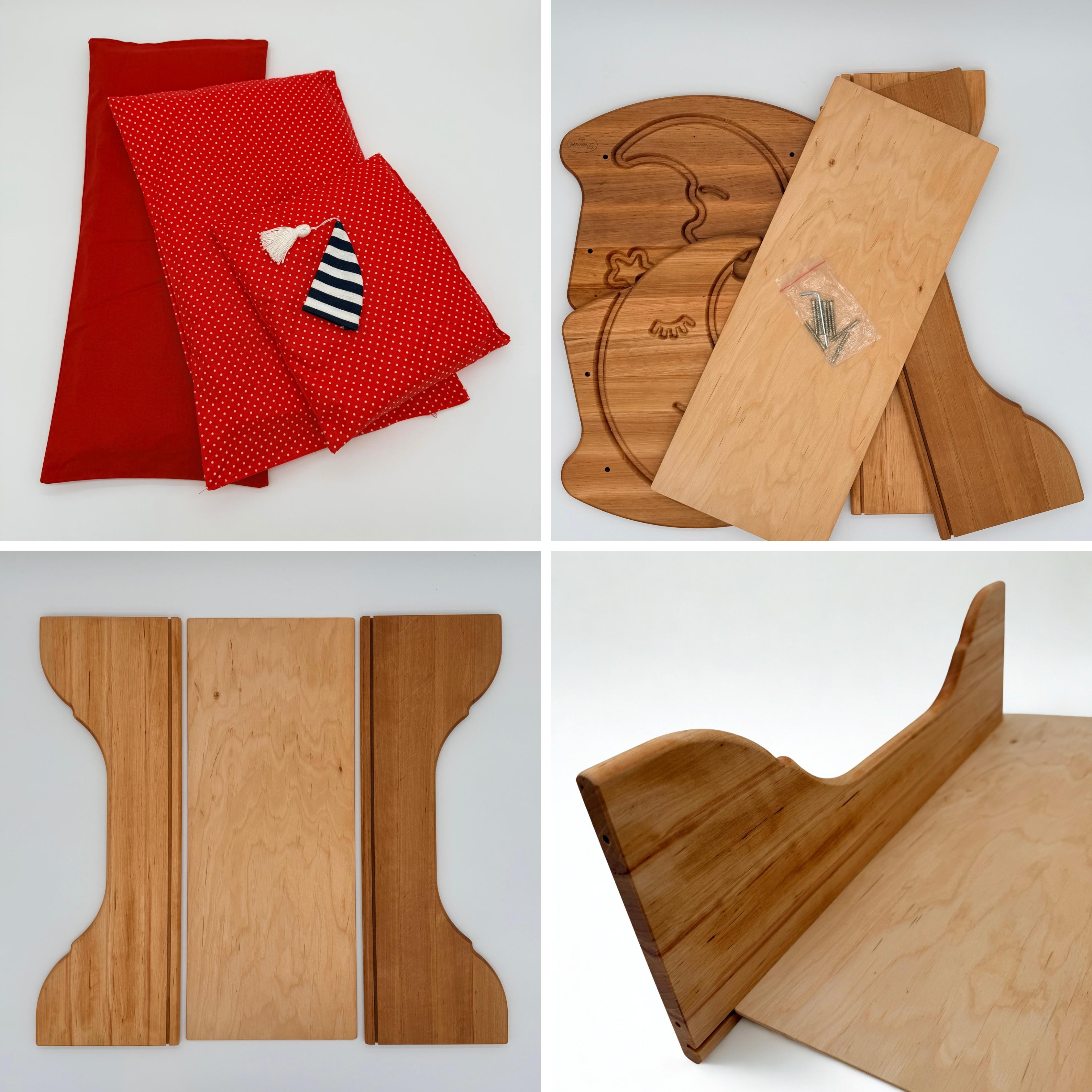 Wooden Cradle with Bedding
