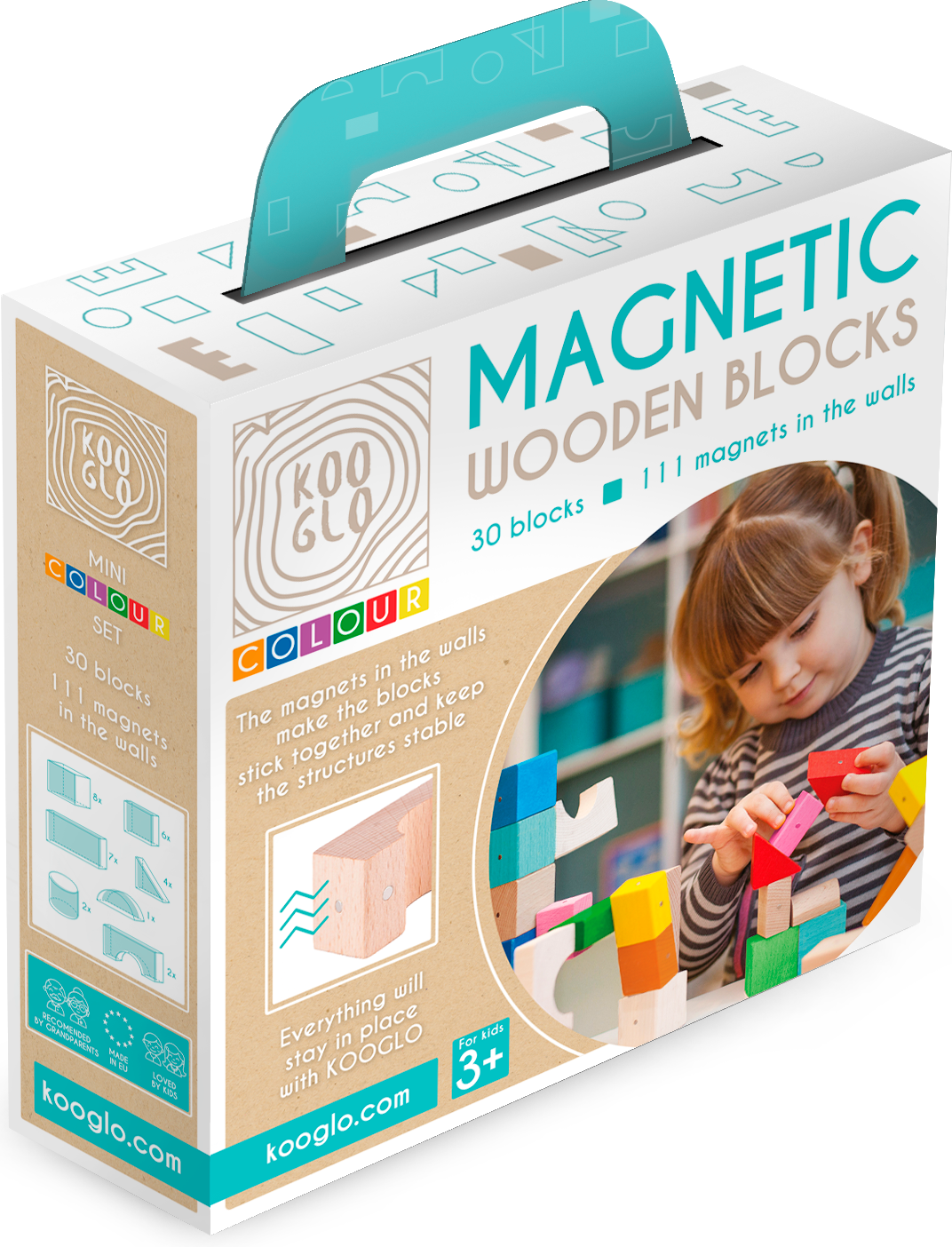 Wooden Magnetic Blocks - Mini - 30 pieces