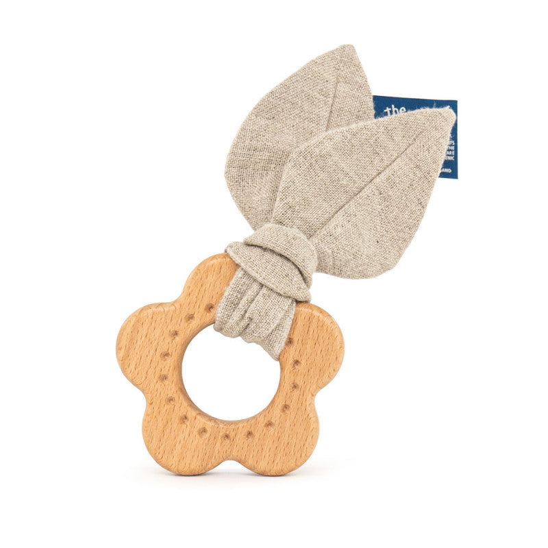 Wooden Teether with Hemp Textile