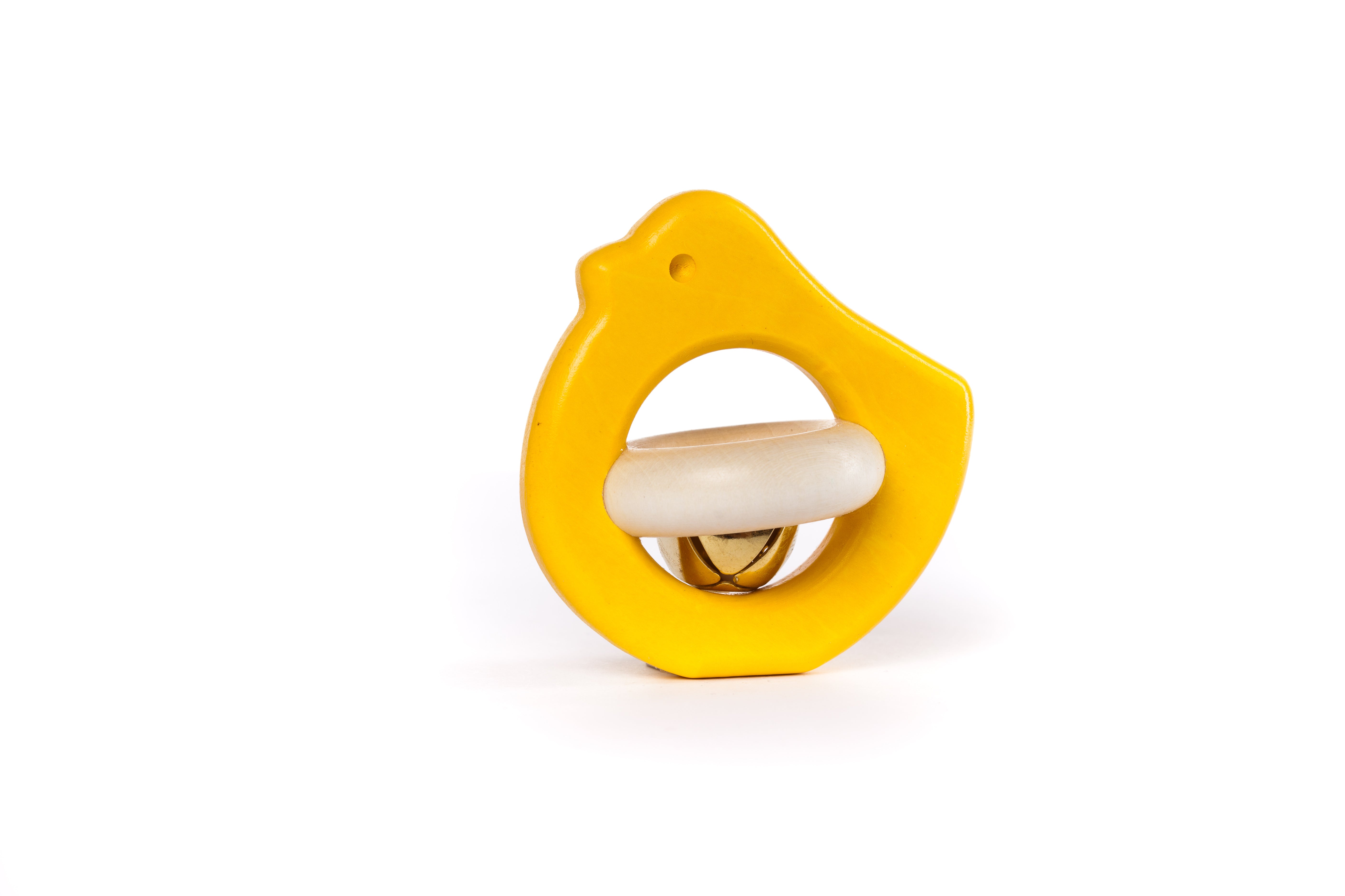 Wooden Rattle & Teether - Bird with Bell