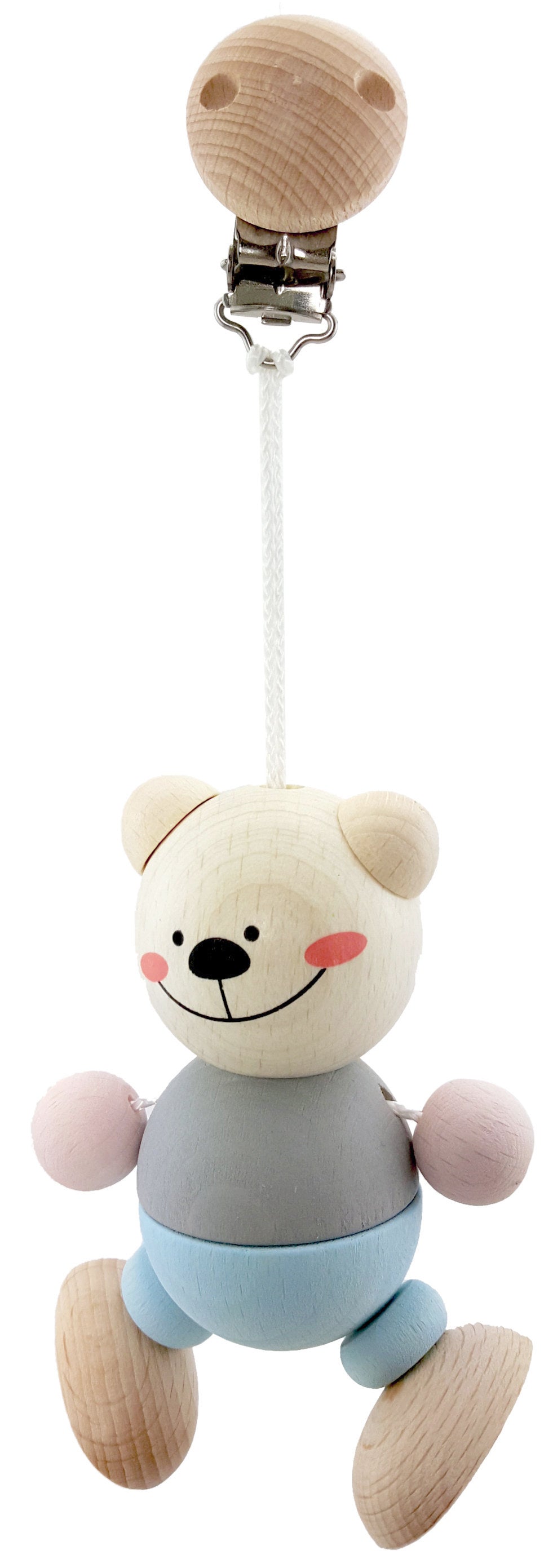 Clip - Wooden Figure - Bear Natural