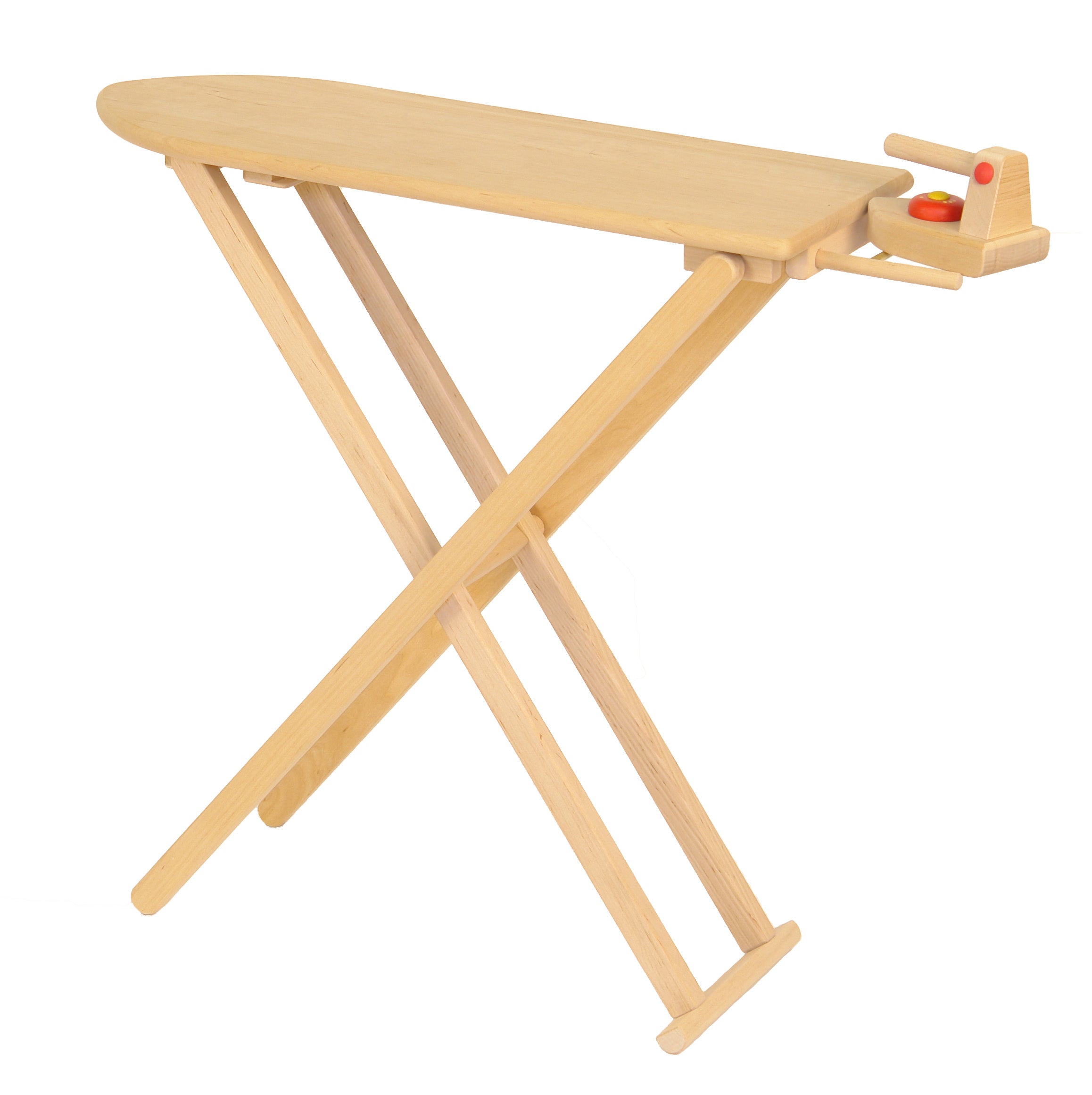 Wooden Ironing Board with Iron