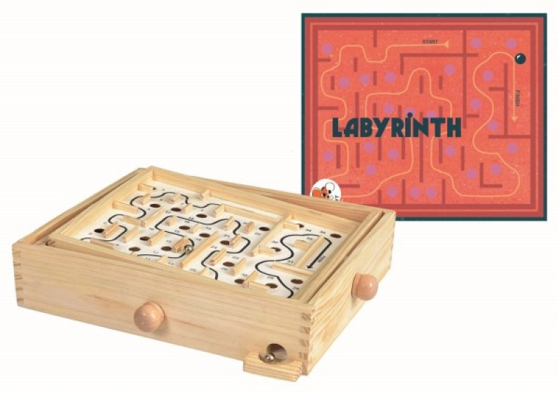 Wooden Labyrinth with Marble