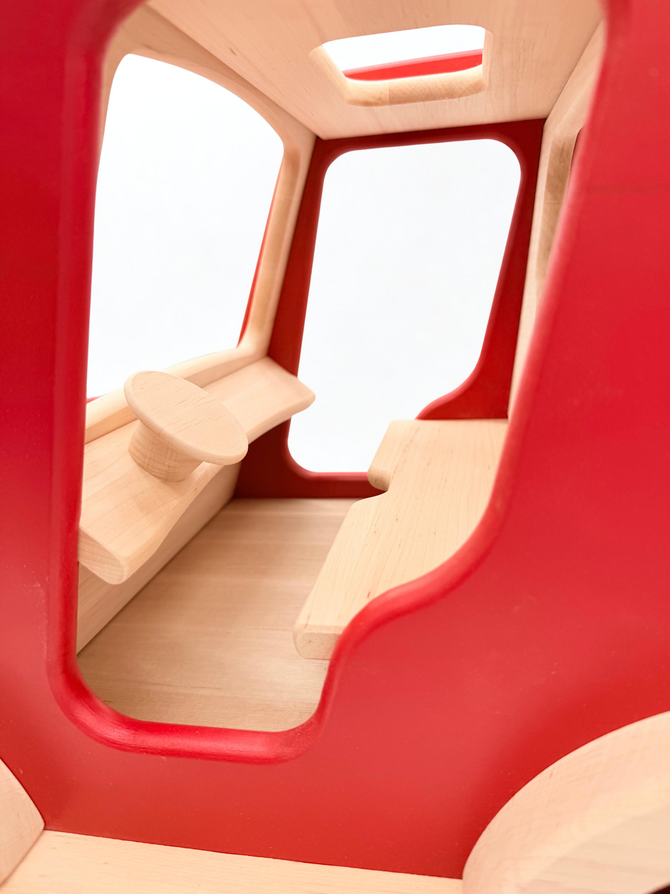 Large Wooden Off-Road Car - Red