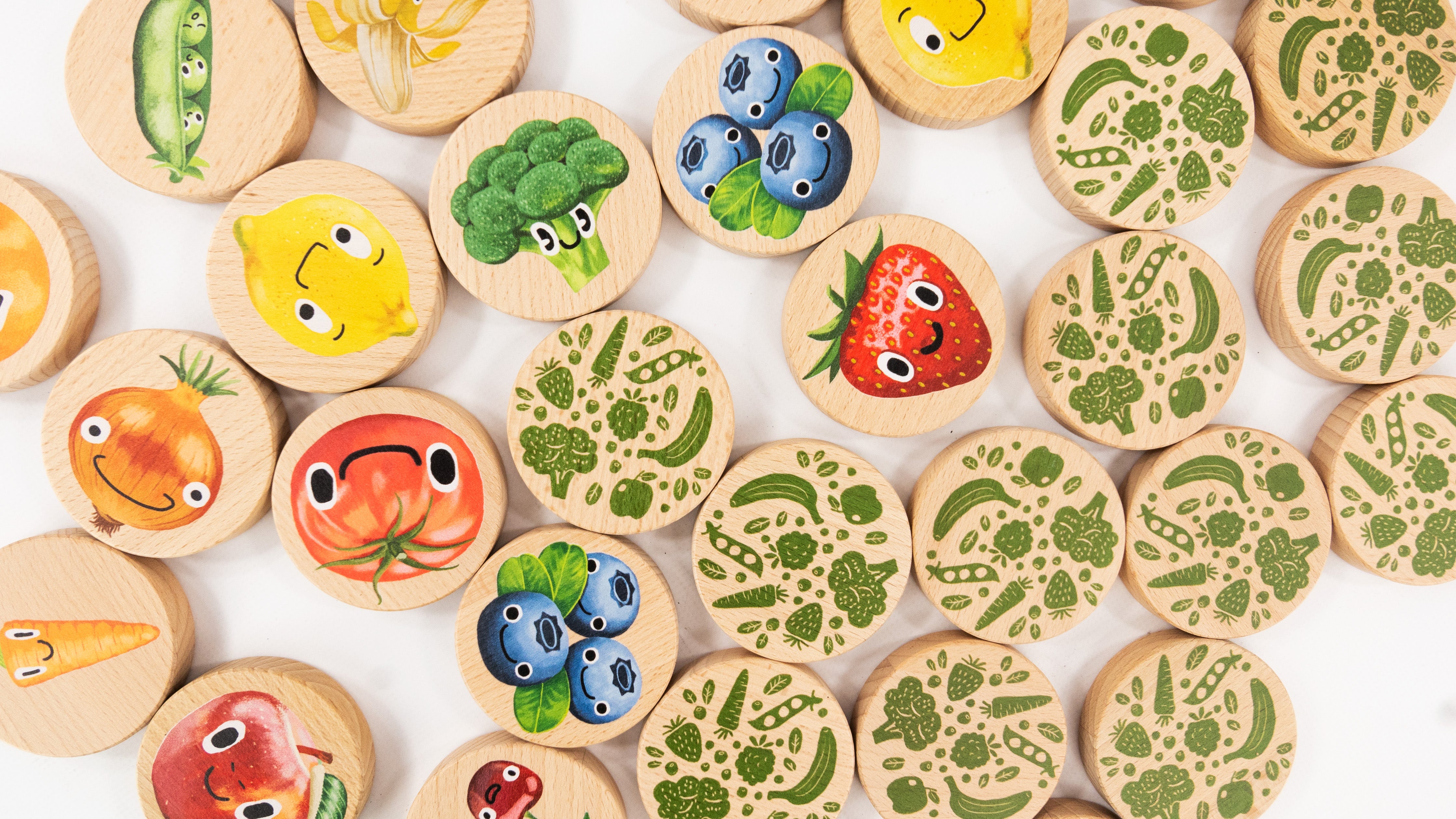 Wooden Memory Game - Memo Fruits & Veggies