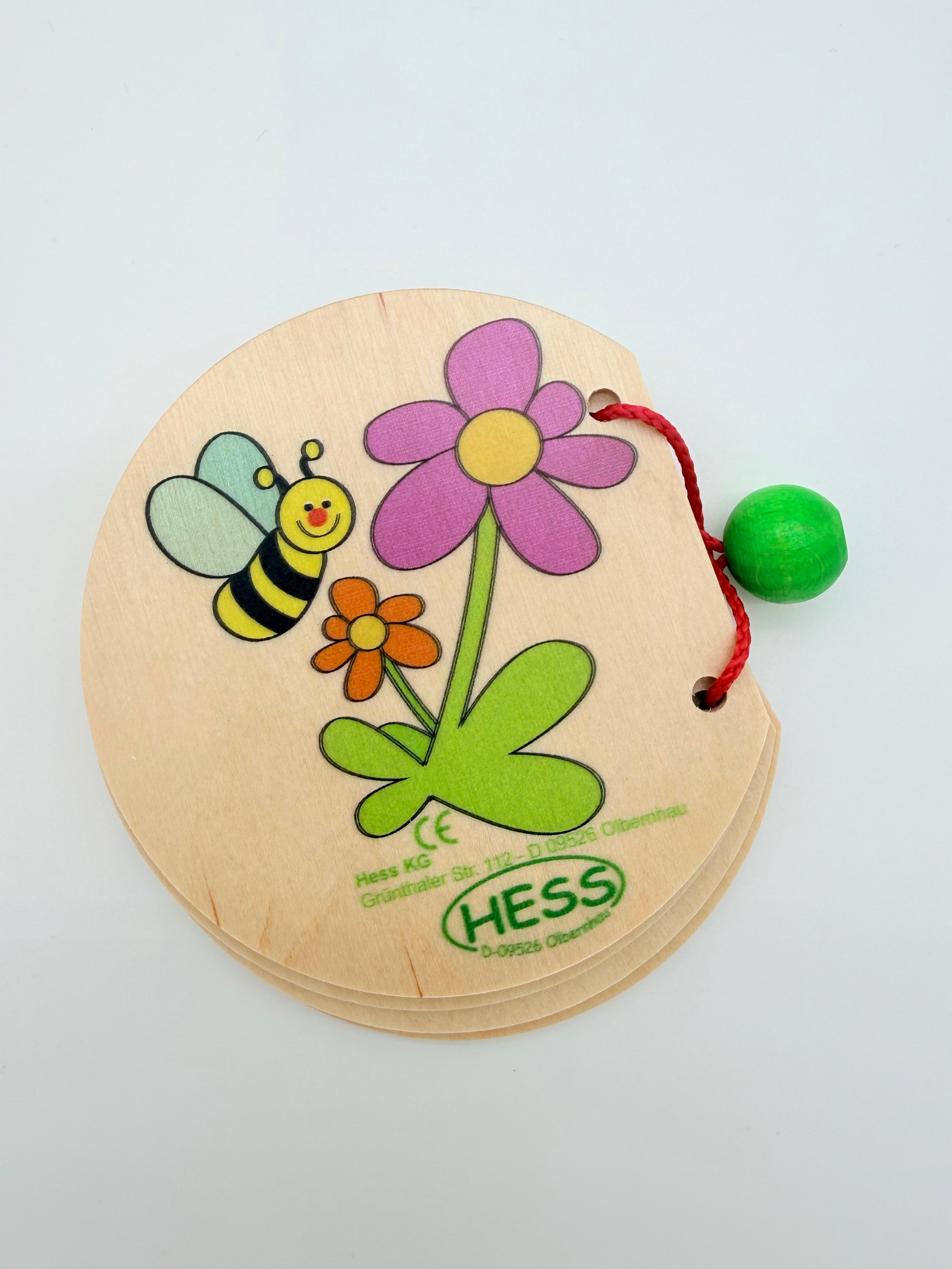 Wooden Book 9cm x 8cm - Spring