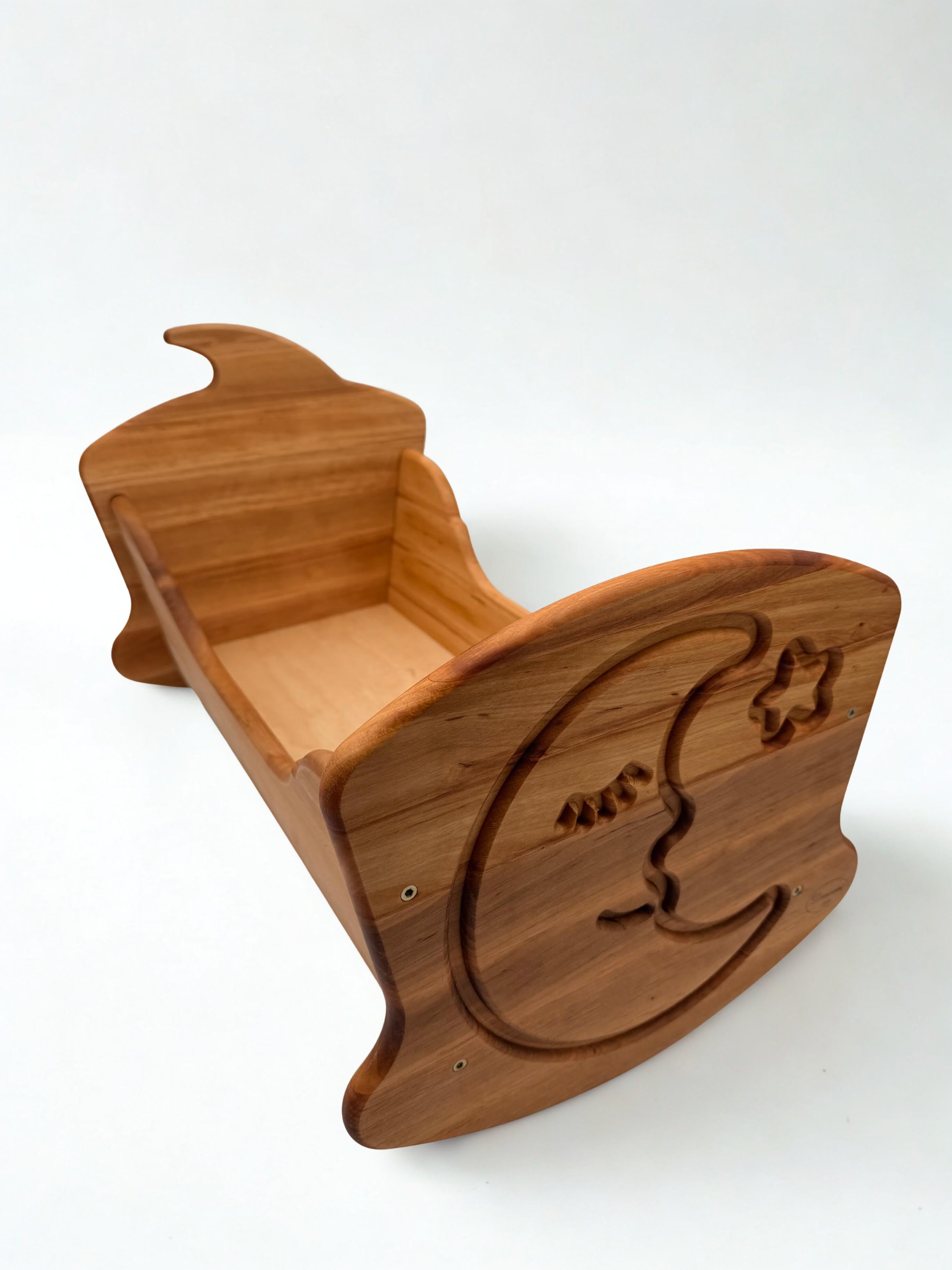 Wooden Cradle with Bedding