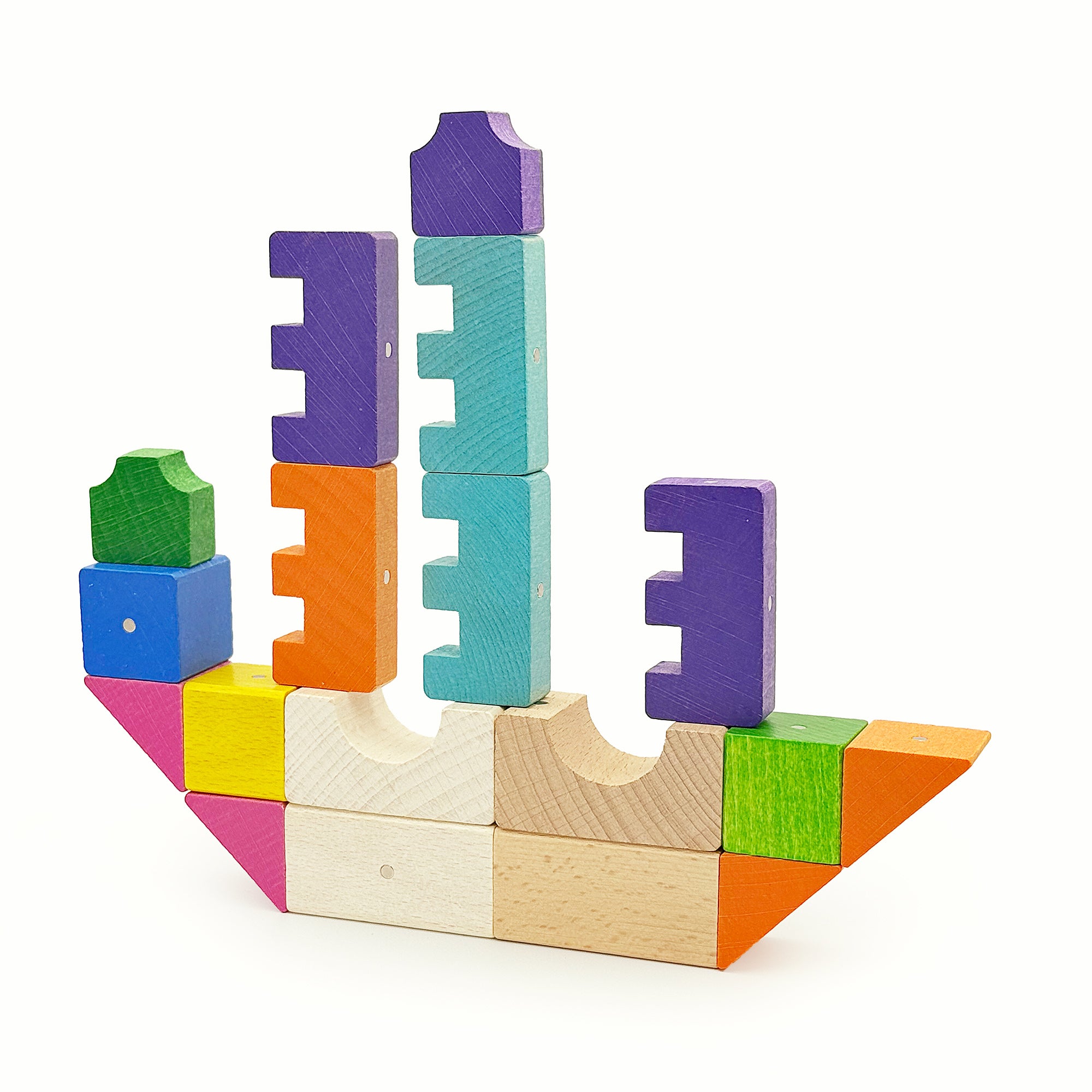 Wooden Magnetic Blocks - Giga - 300 pieces